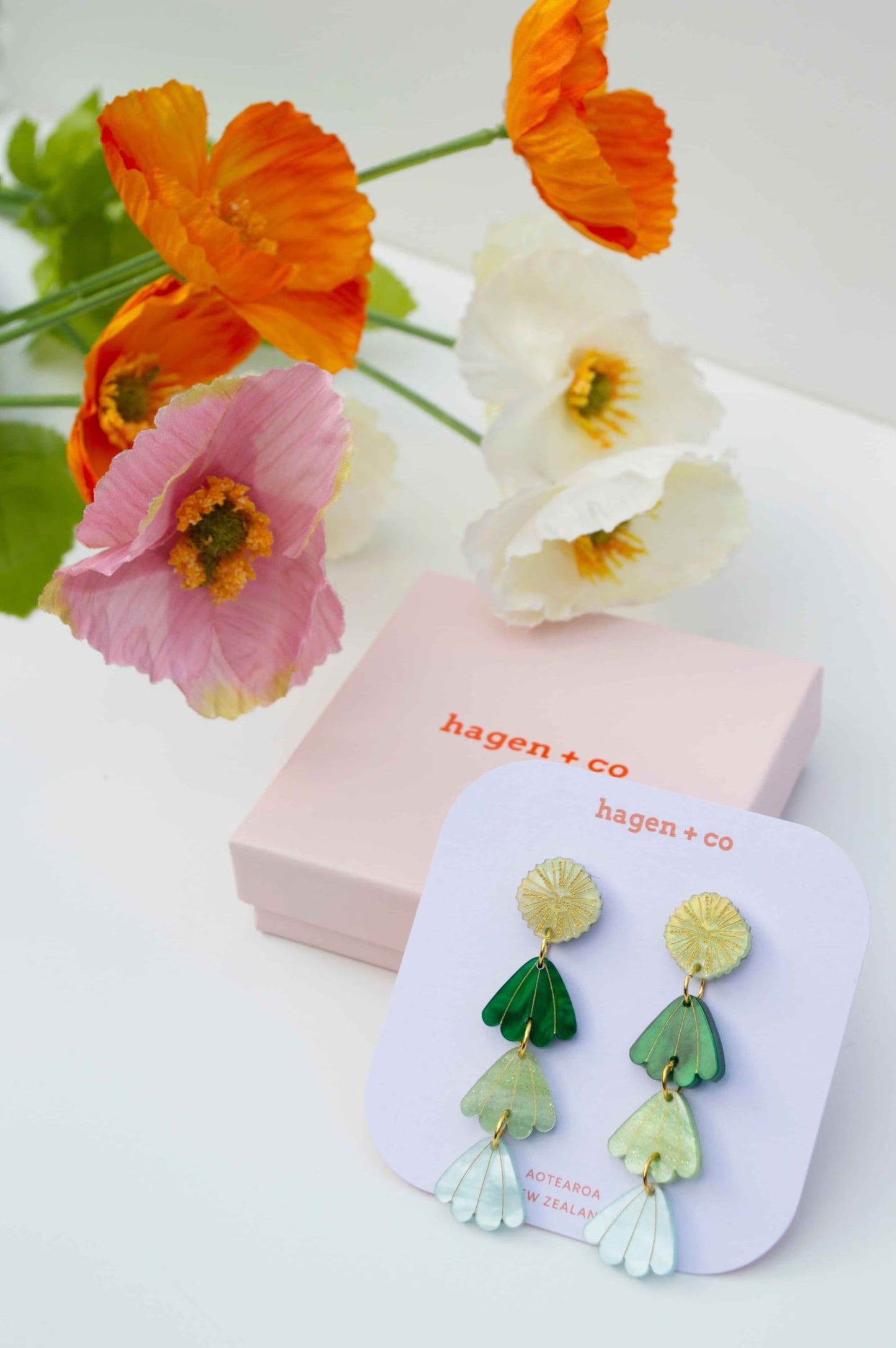 Sunbeam Earrings - Coral