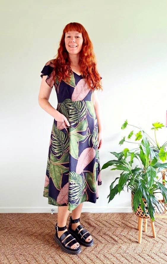 "Lucia" Dress - Green Leaves