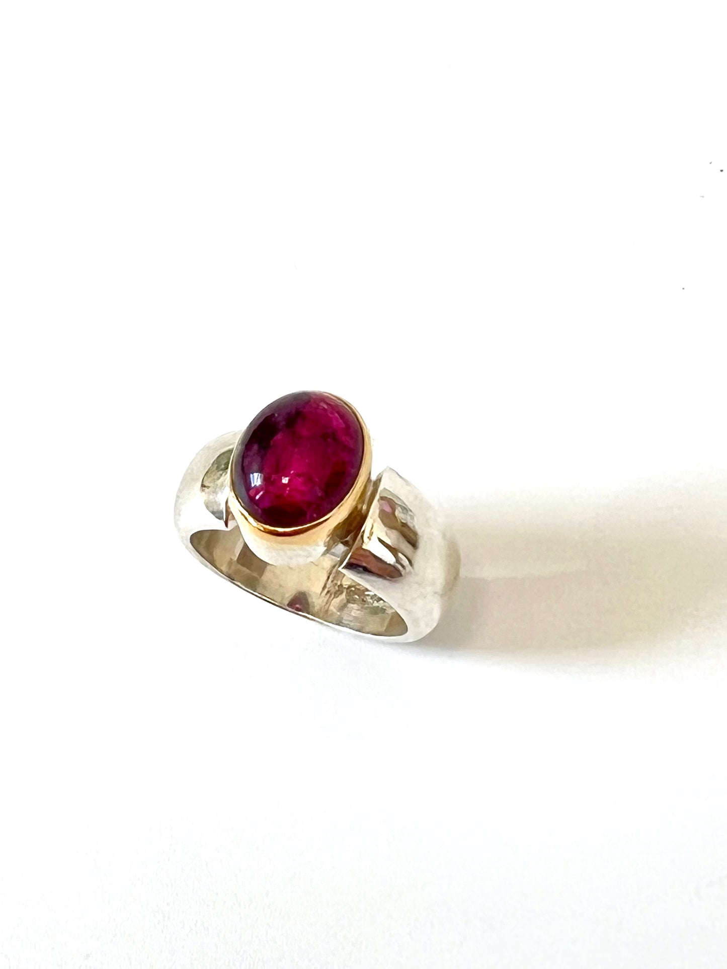 Cabochon Tourmaline in Yellow & Sterling Silver (CI-008)