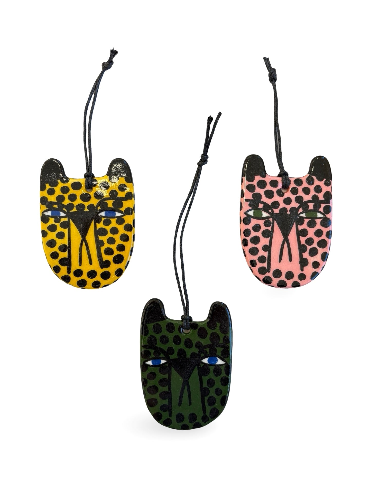 Cheetah Face Dark Green - Ceramic Decoration by Studio Soph