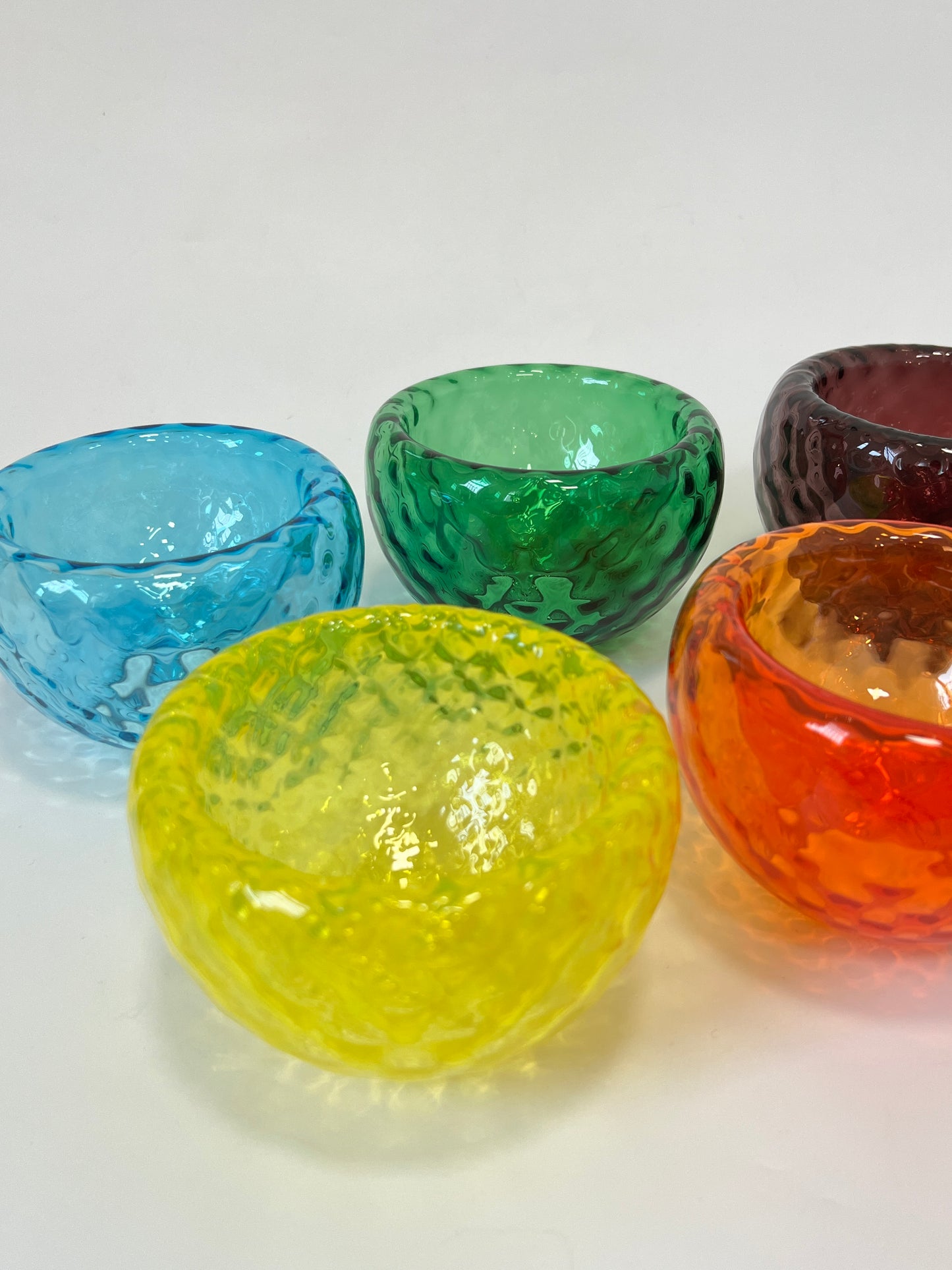 Textured Handblown Glass Mini "Fulvio" Bowl - Dark red