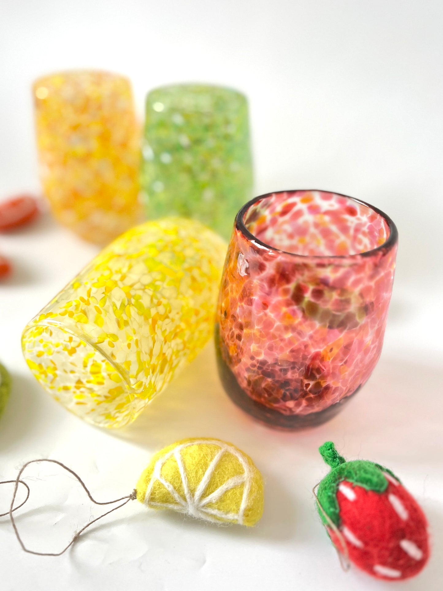 Lemon Slice Felted Wool hanging Ornament