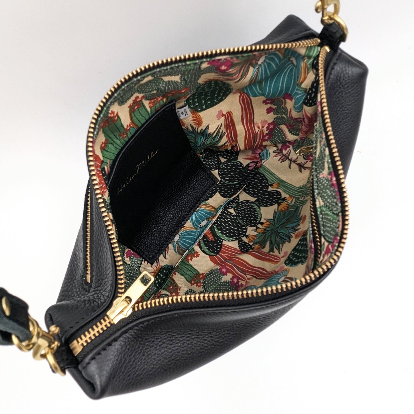 Straight Top Pouch - Black with Prickly Pals Lining