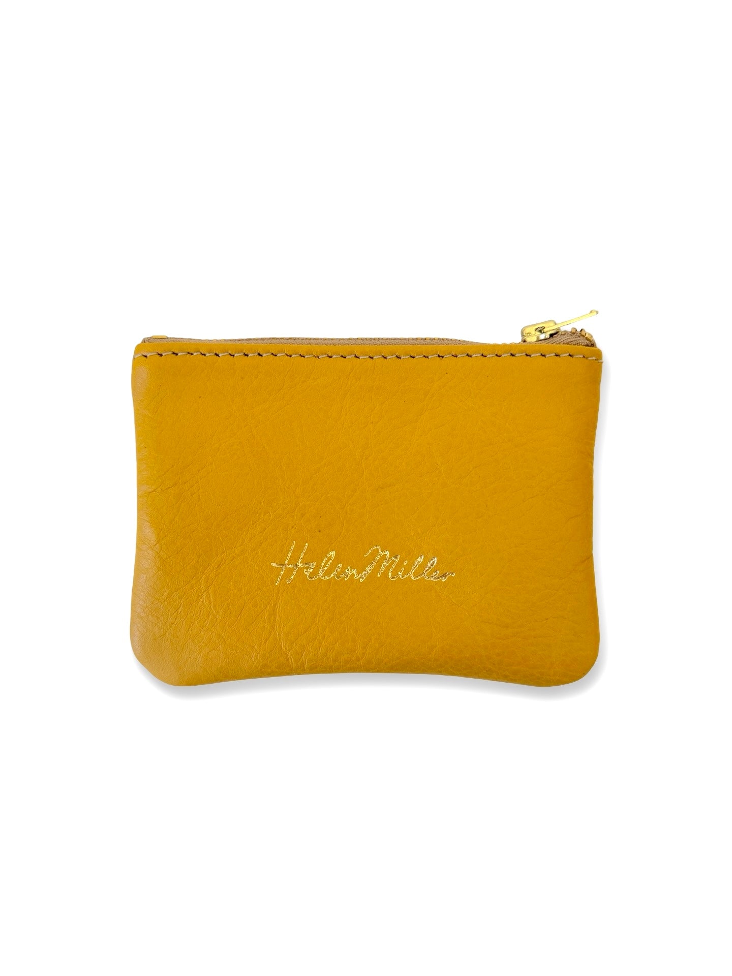 Leather Coin Purse - 12cm - Sunshine Mustard Yellow