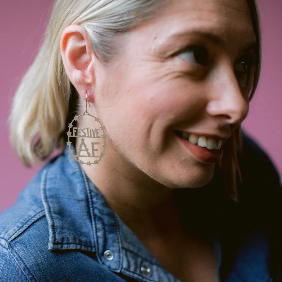 Festive AF Earrings in Silver