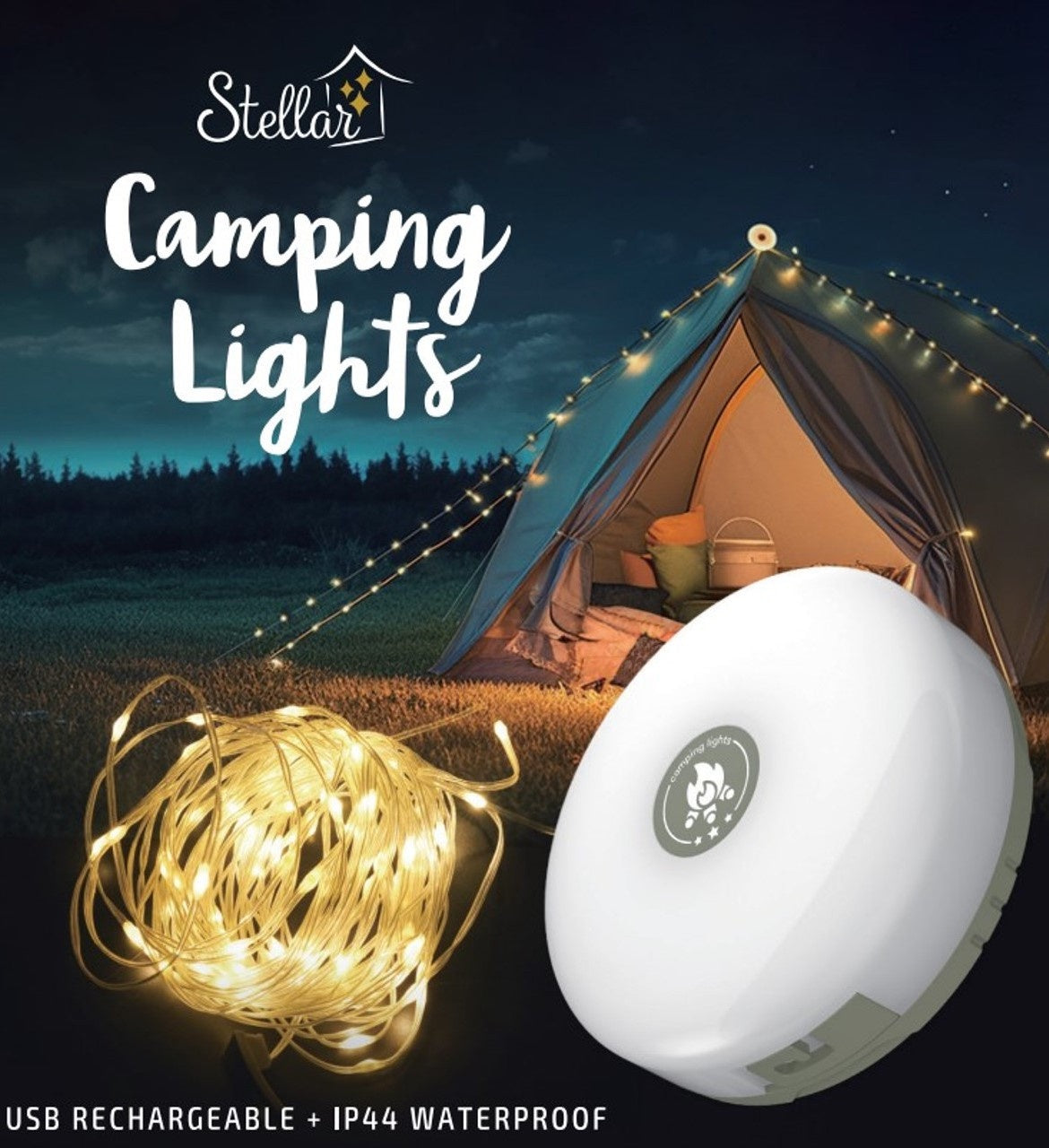 LED Camping Lights - Warm White - 10m