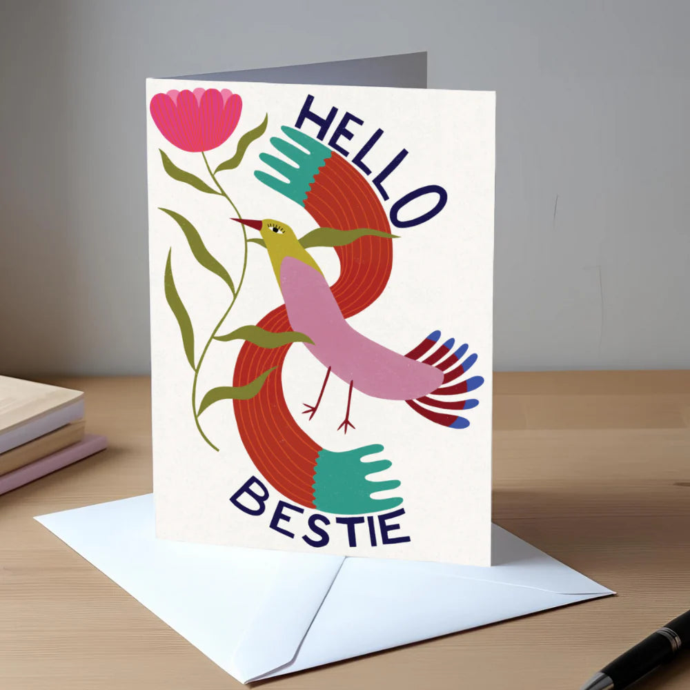 Hello Bestie - illustrated card by Studio Soph