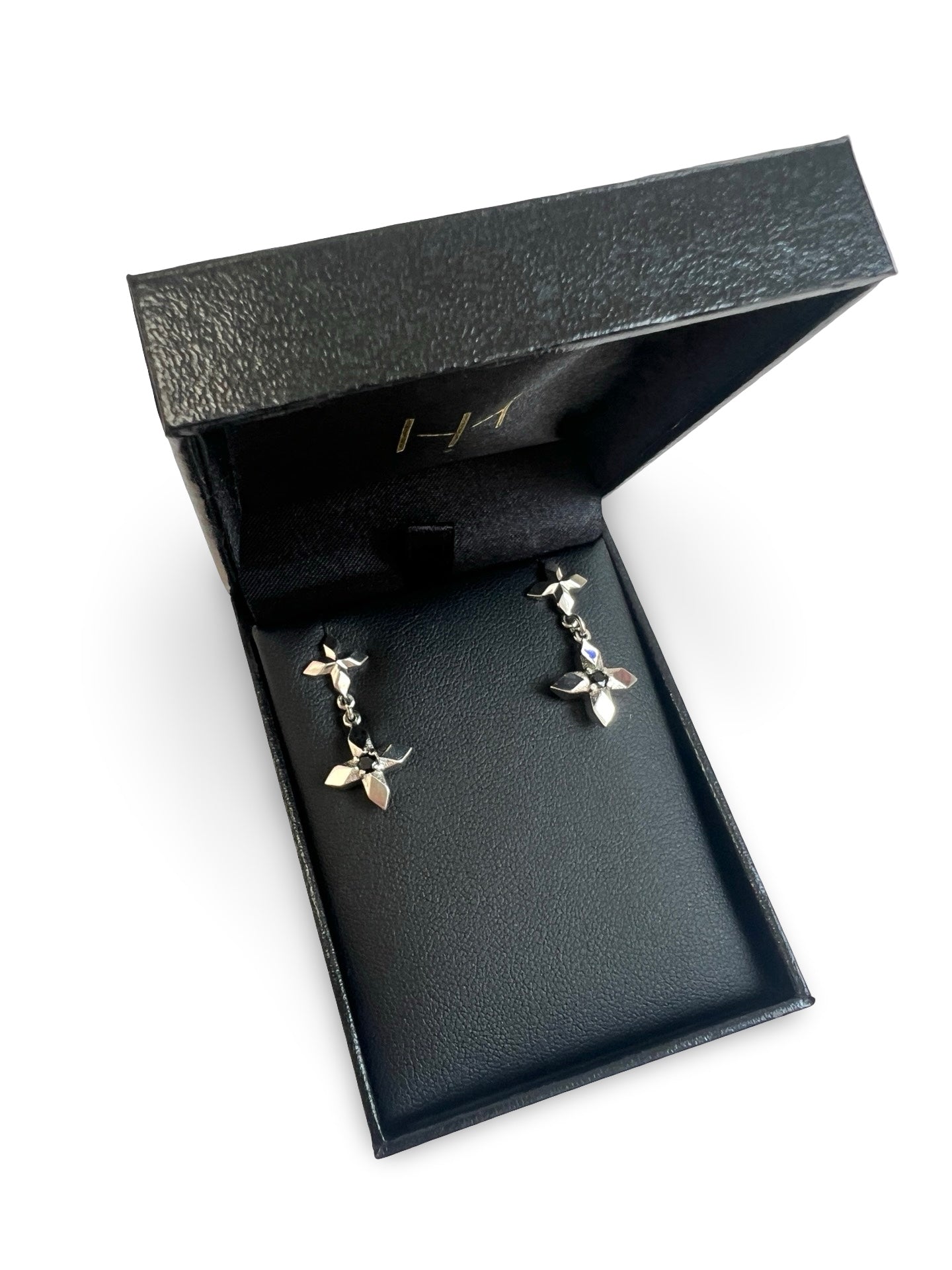Lucent Stud Earrings with Black Spinel by Holly howe