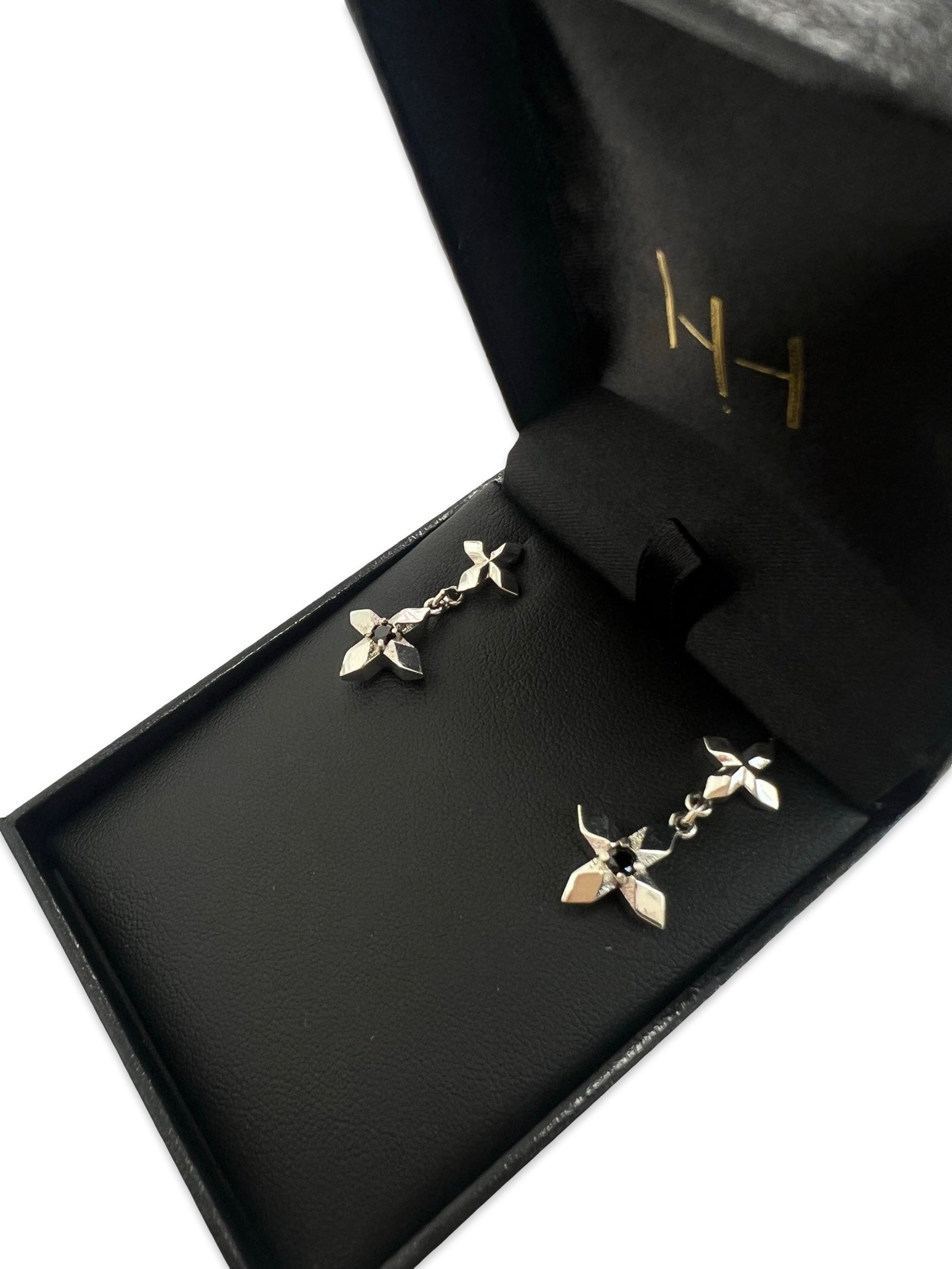 Lucent Stud Earrings with Black Spinel by Holly howe
