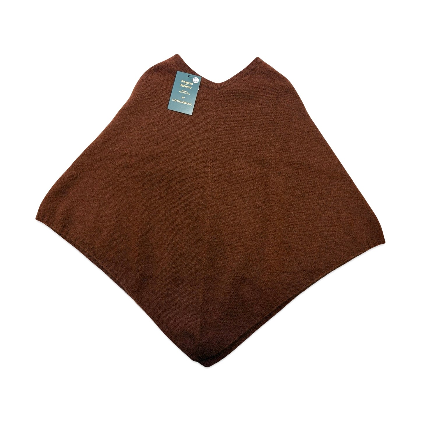 Possum Merino Poncho - Russet