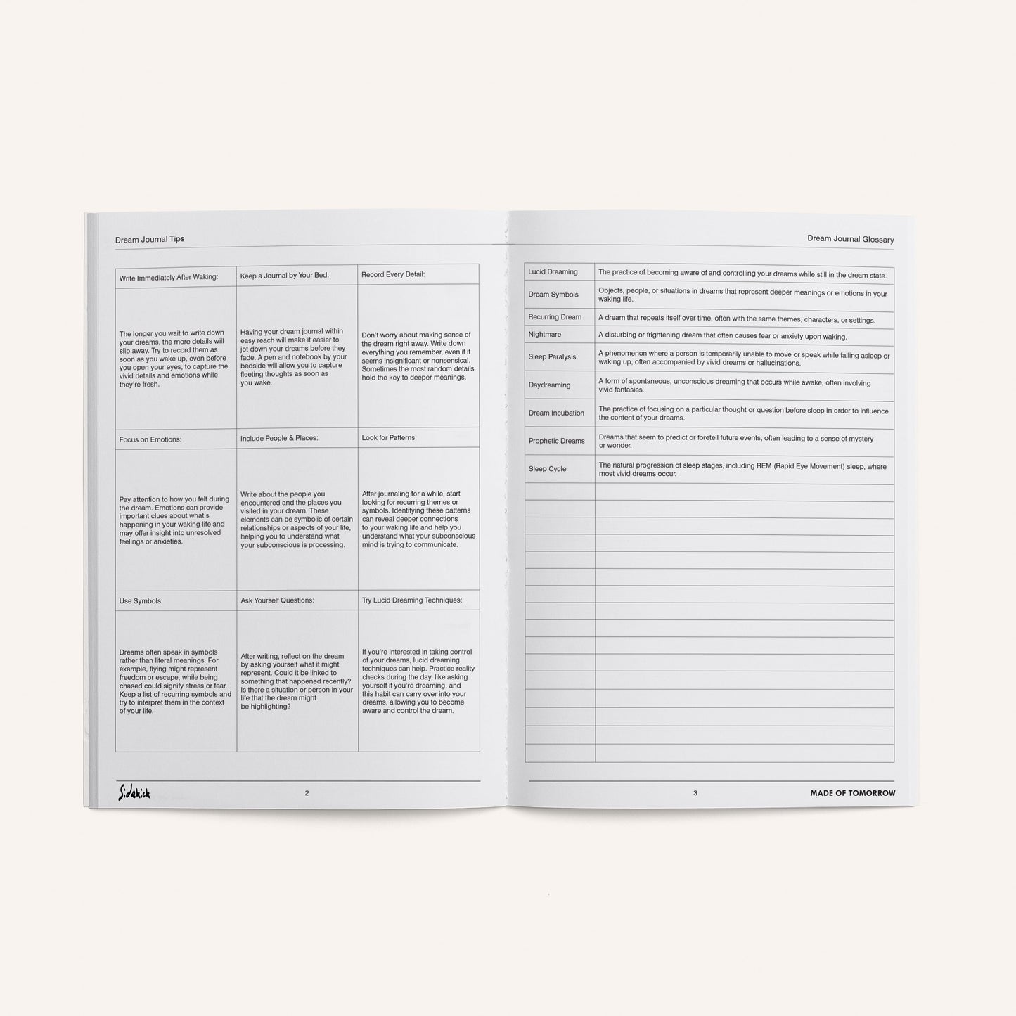 Dream Journal - by Made of Tomorrow