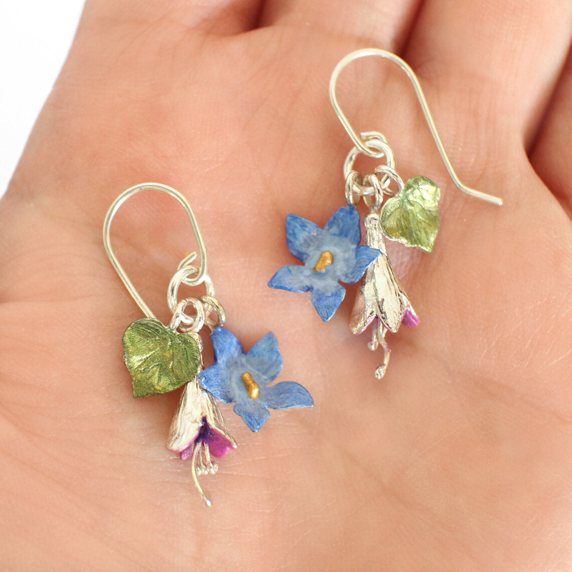 Silver Charm Floral Earrings - Fae