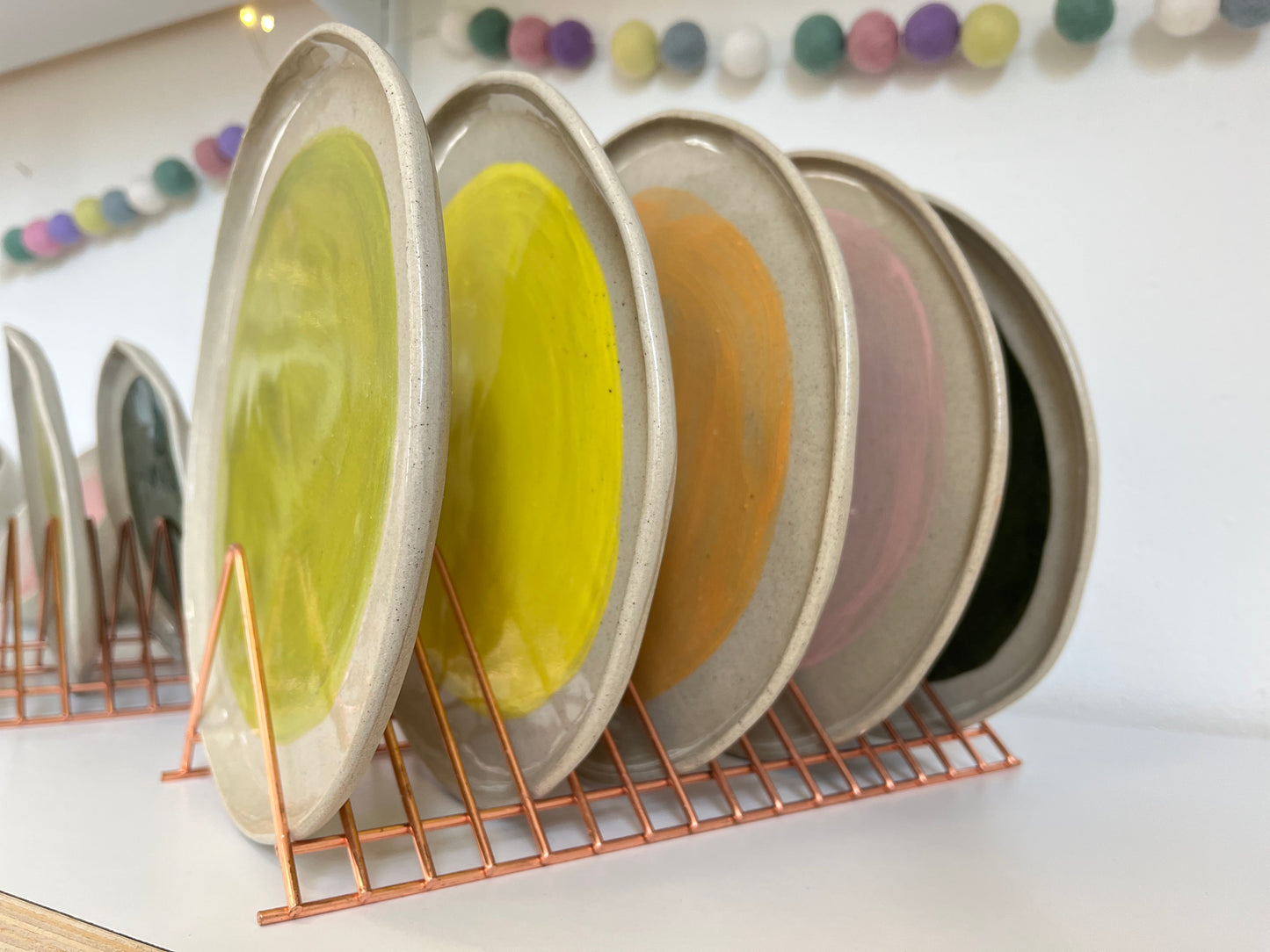 Handmade Ceramic Round Plate - Yellow