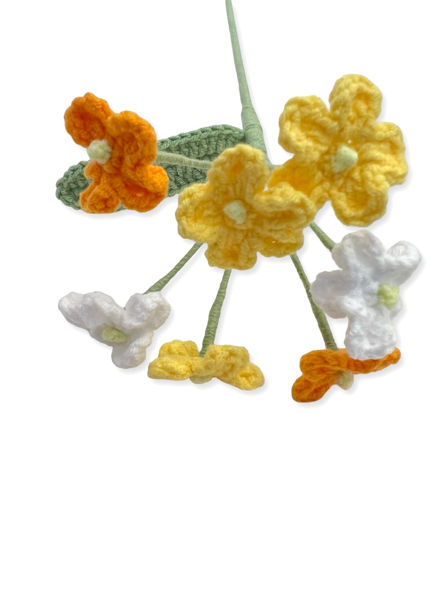 Crocheted Forget Me Not - Yellows
