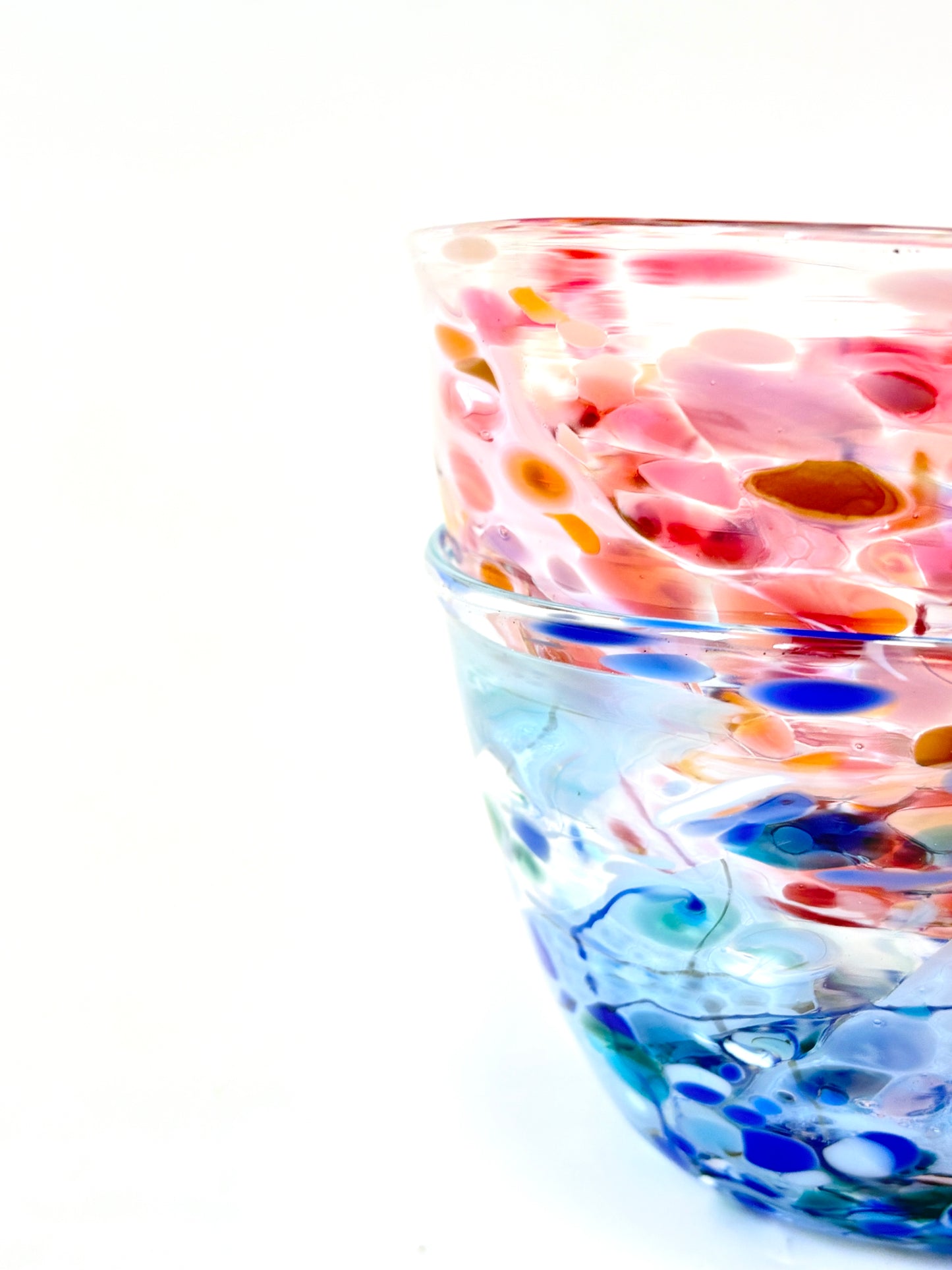 Handblown Glass Lolly Bowl - Blue Shard