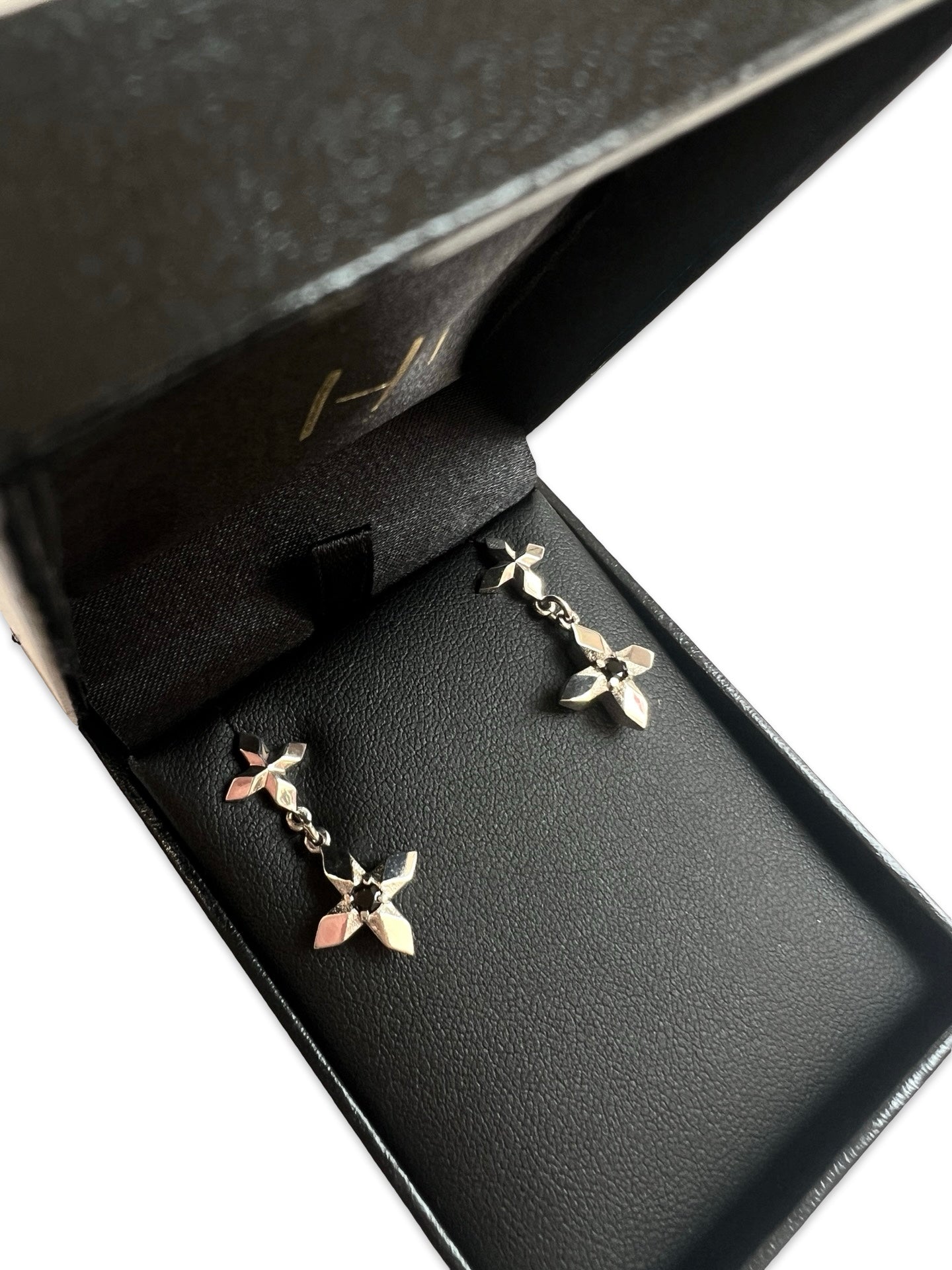 Lucent Stud Earrings with Black Spinel by Holly howe