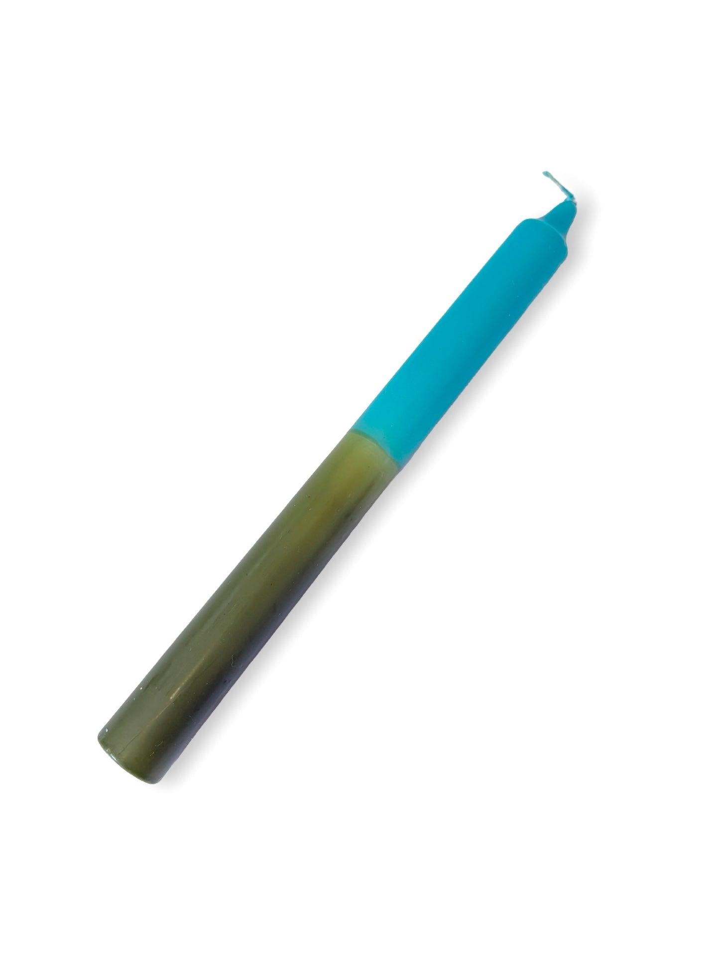 Turquoise / Olive Two-Toned Candle - 240mm