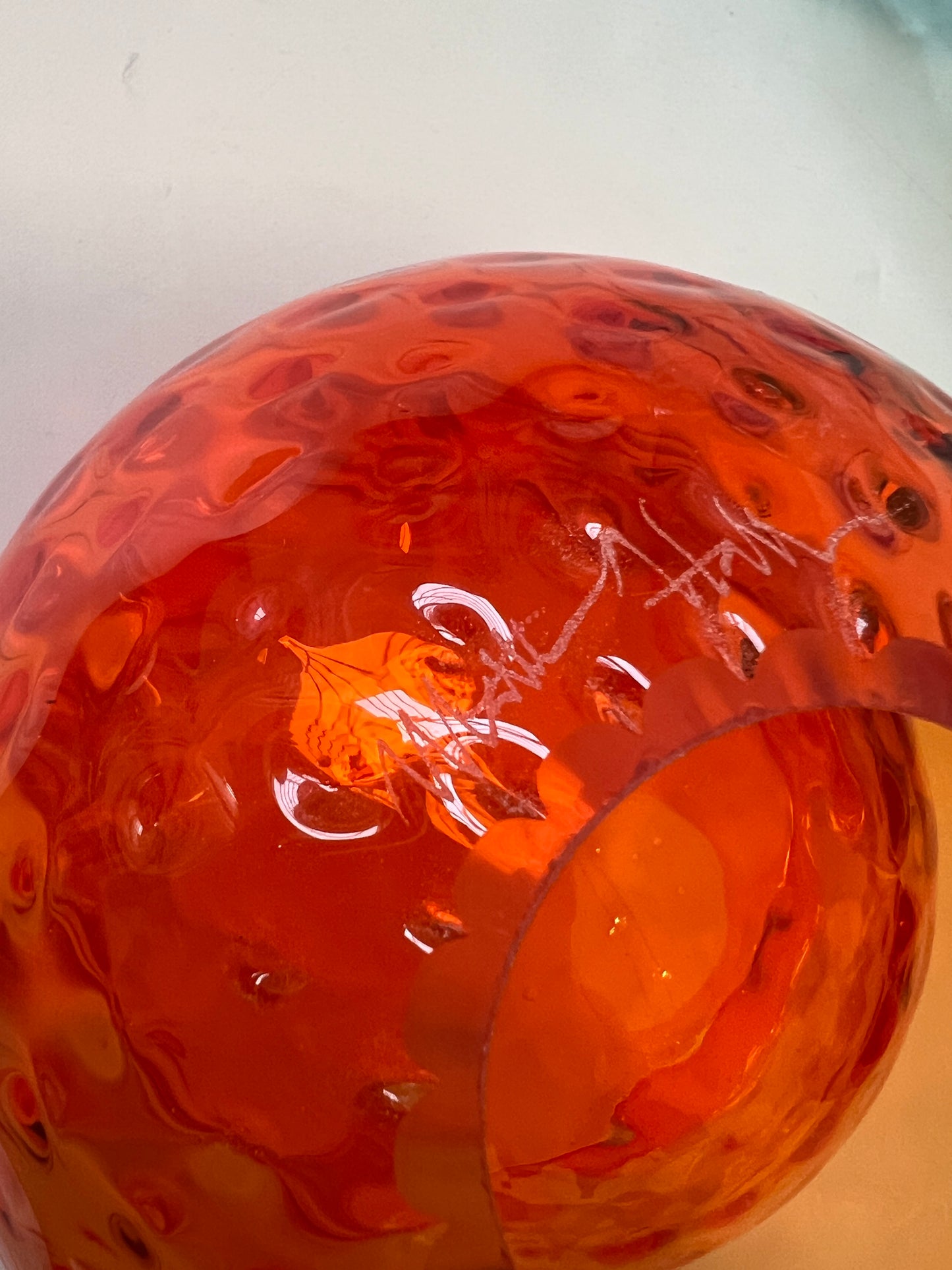 Textured Silvio Handblown Glass Mini "Fulvio" Bowl - Tangerine