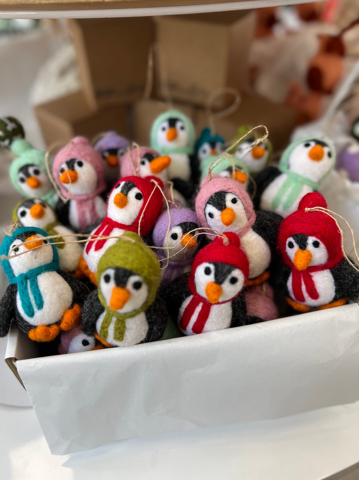 Felted Wool Penguin - Teal