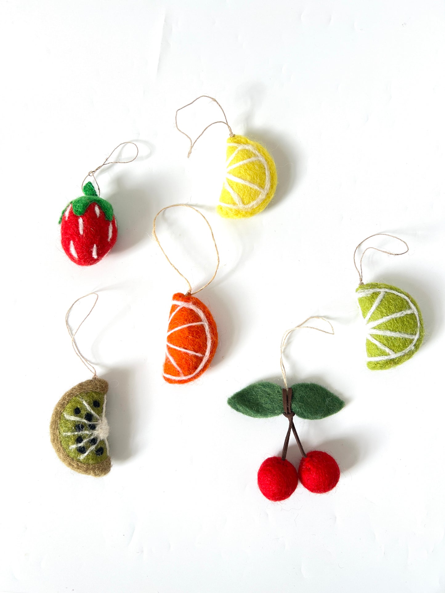 Felted Orange Slice Christmas Ornament