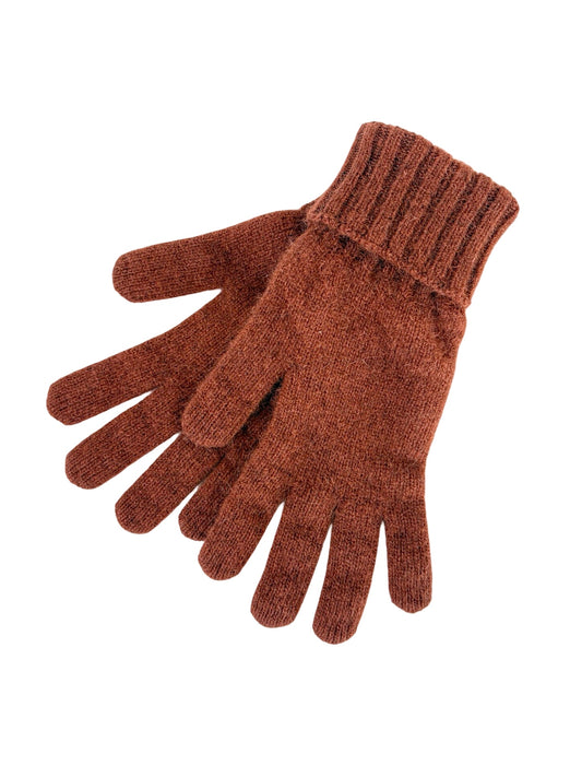 Possum Merino Turn Back Gloves - Russet