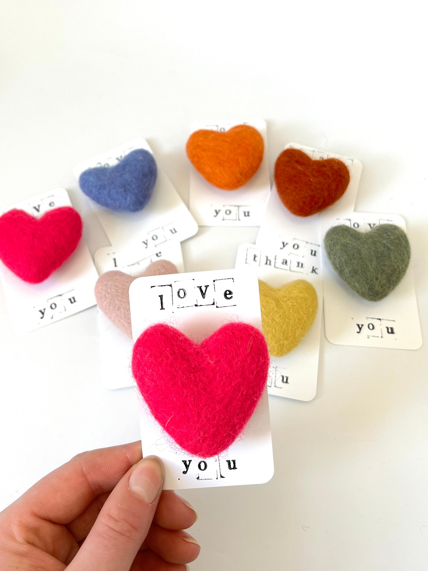 Felted Wool Heart & Star Magnets - Assorted
