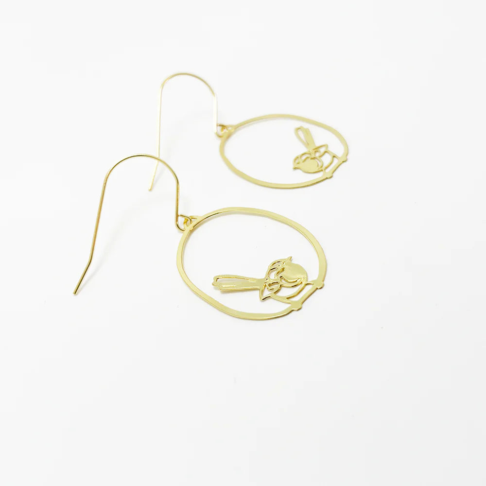 Fantail Earrings in Gold
