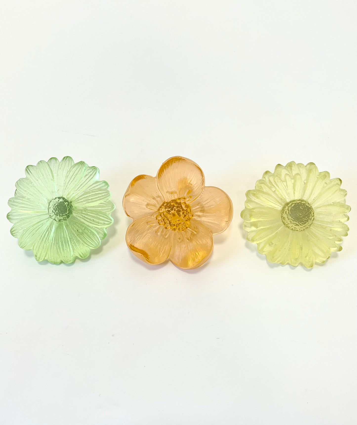 "Garden Path" Cast Glass Flowers Set - "Soft Spring" with Apricot