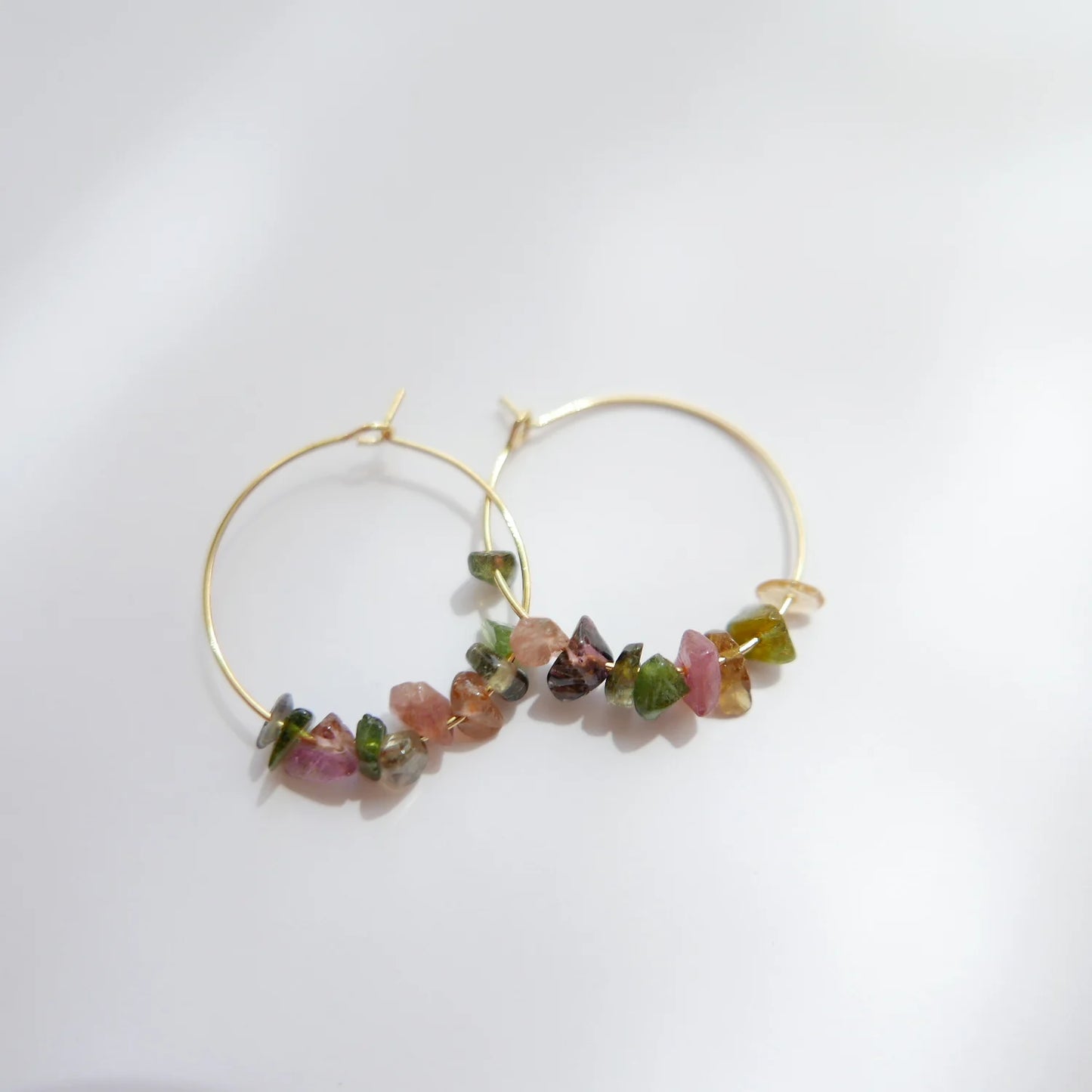 Goodheart Gold Hoop Earrings - Tourmaline