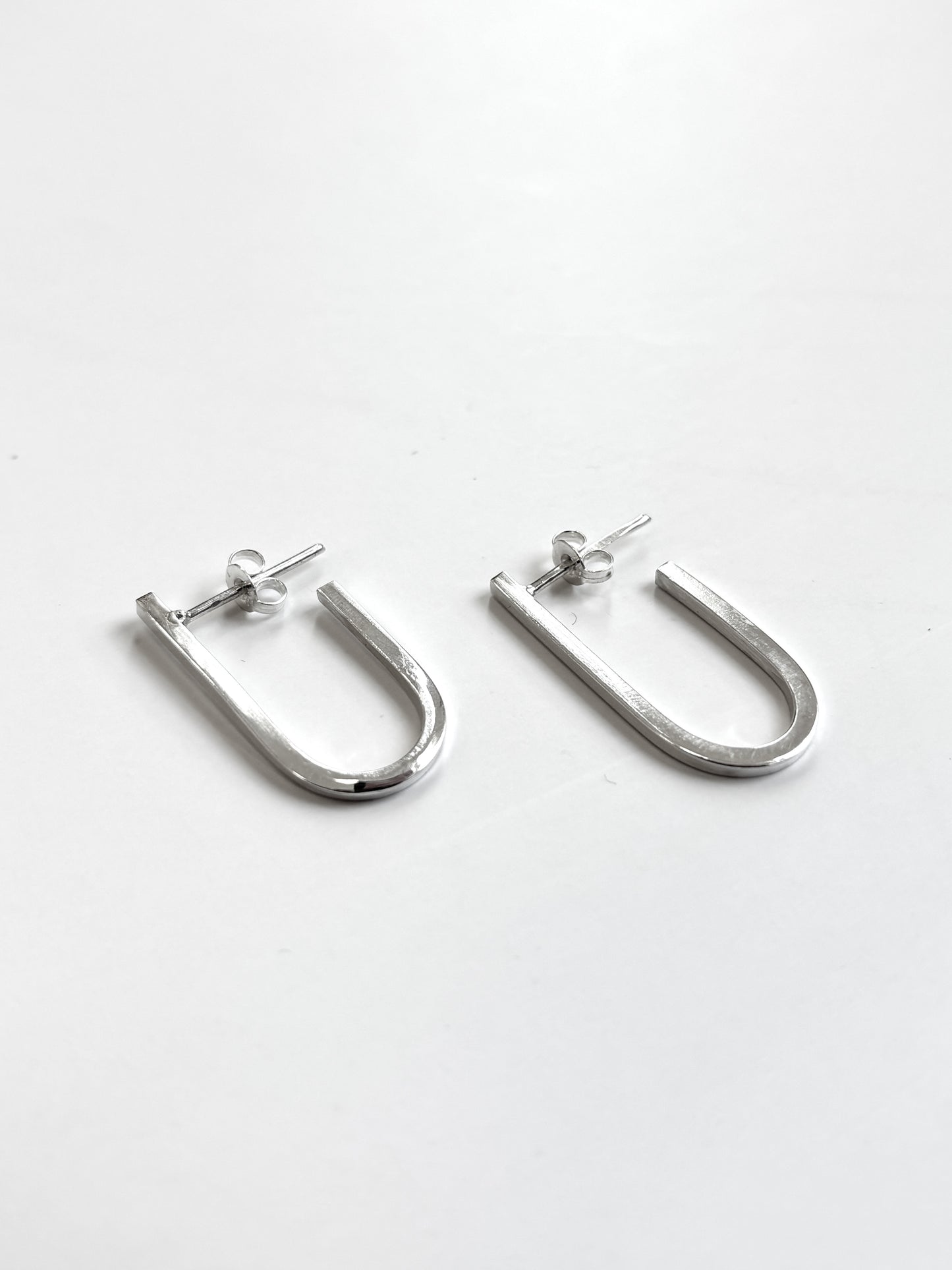 Silver 'U' Shape Earrings