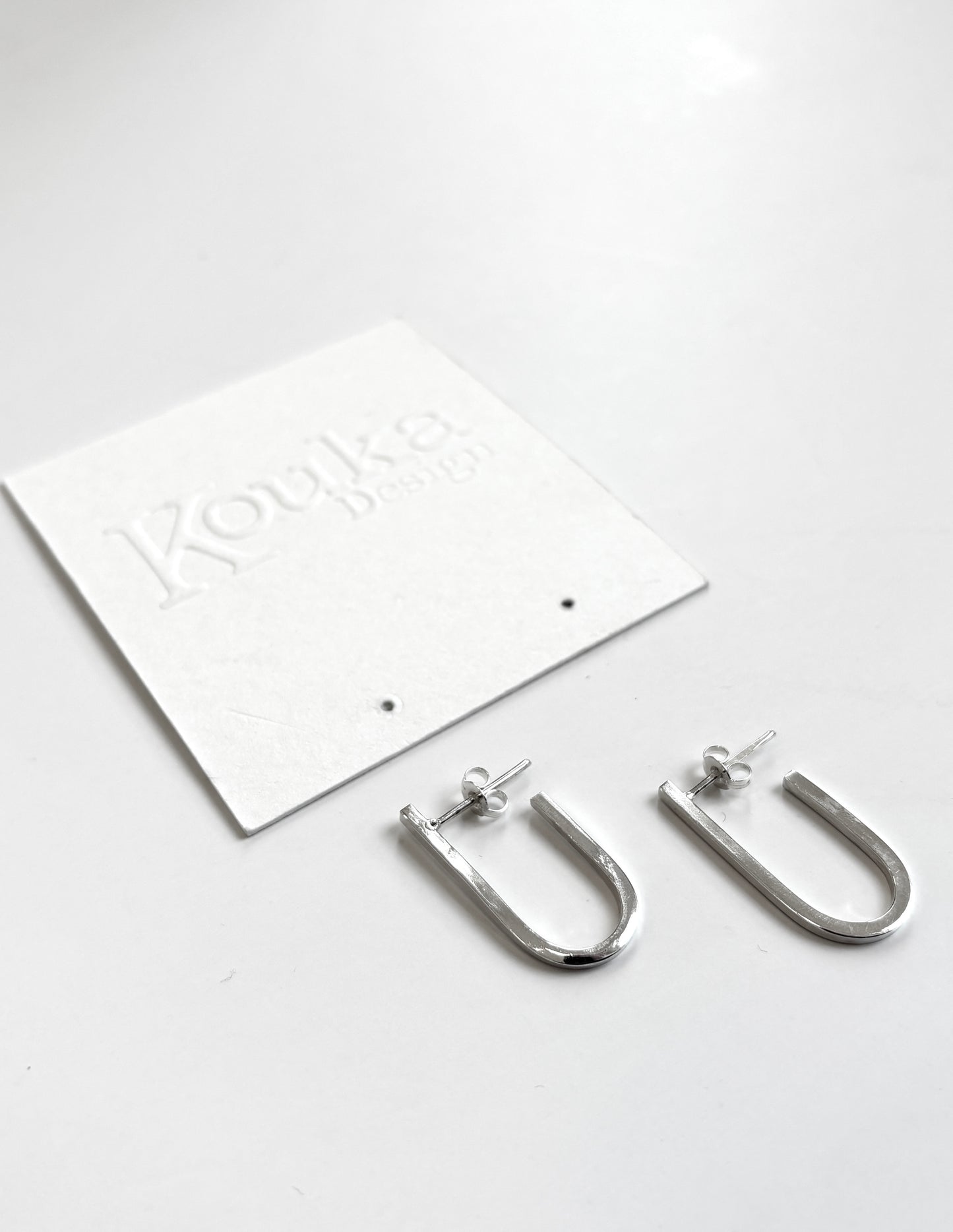 Silver 'U' Shape Earrings