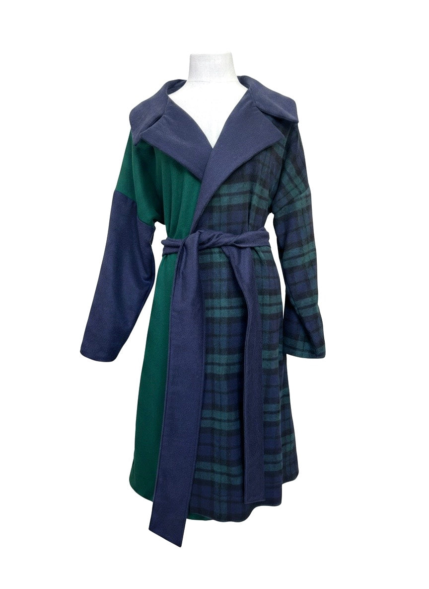 One-Off "Niki" Coat - Navy / Green