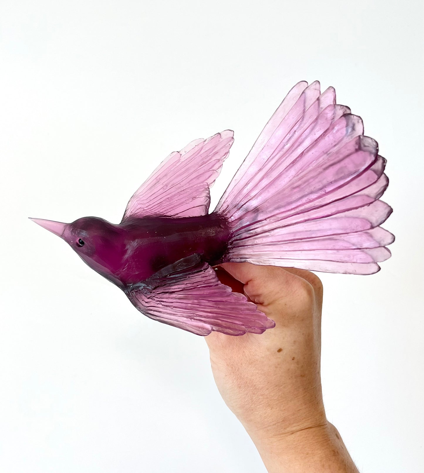 Fantail / Pīwakawaka - Gold Amethyst