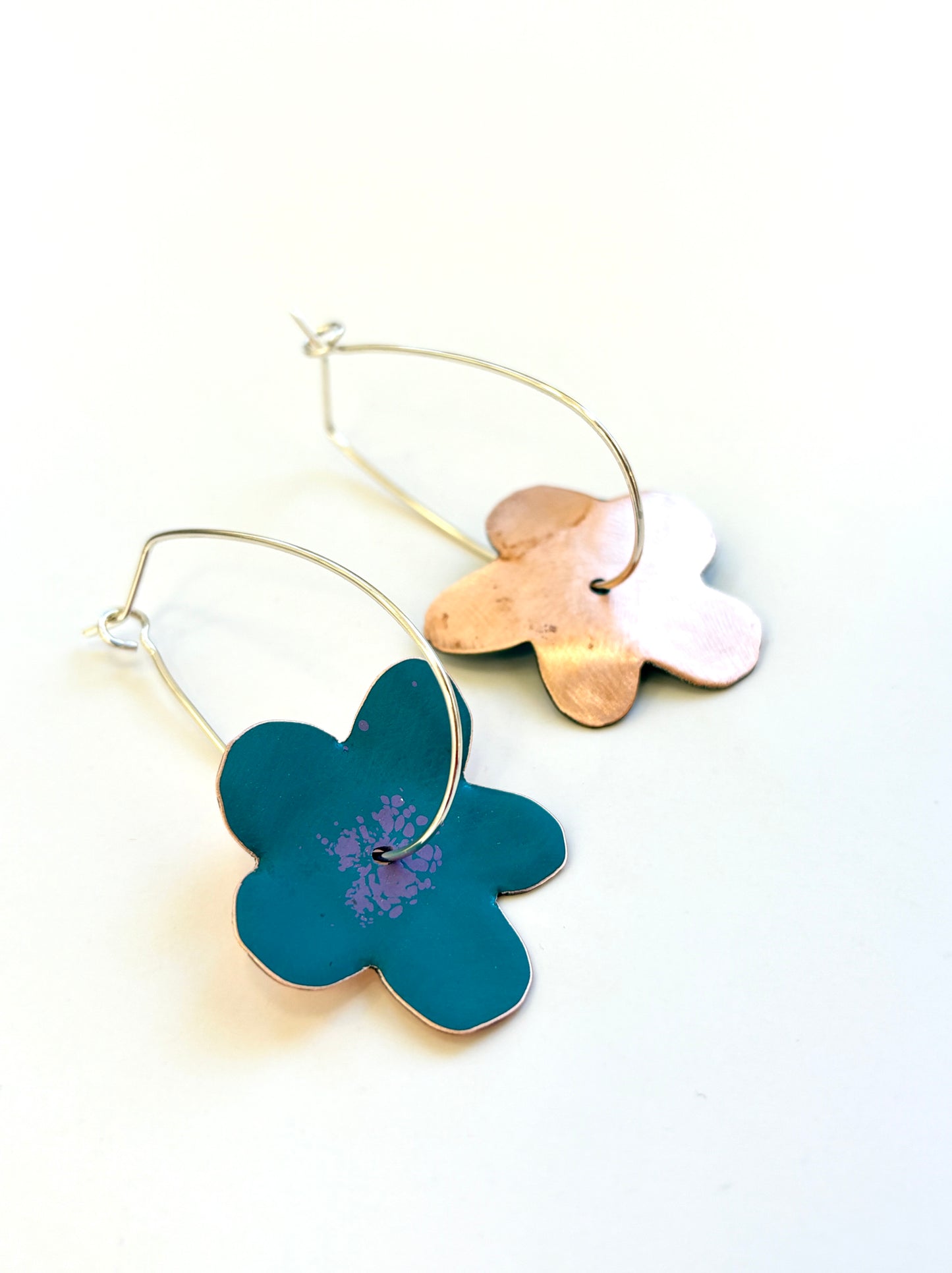 Bonnie Drop Flower Earrings - Dark Turquoise