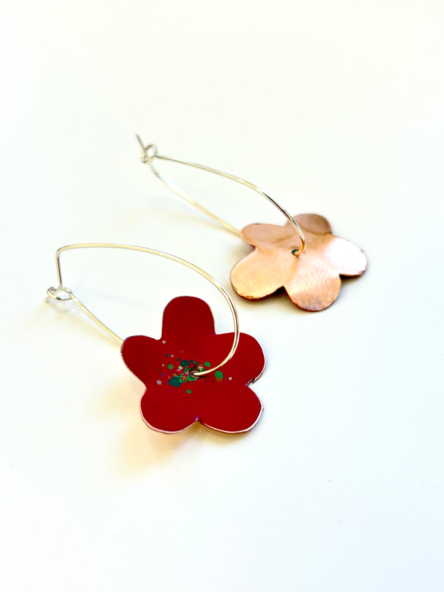 Bonnie Drop Flower Earrings - red