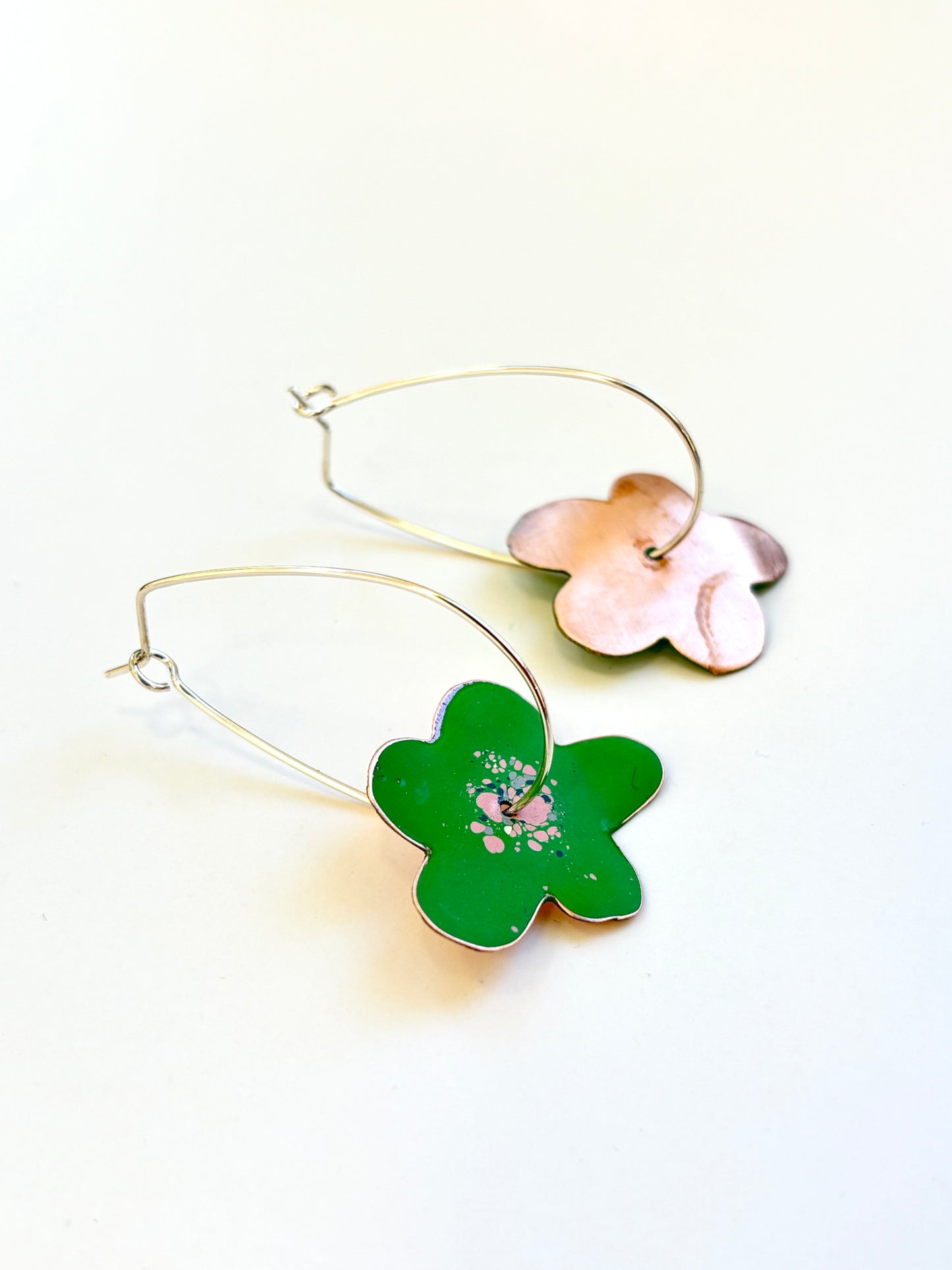 Bonnie Drop Flower Earrings - Spring Green
