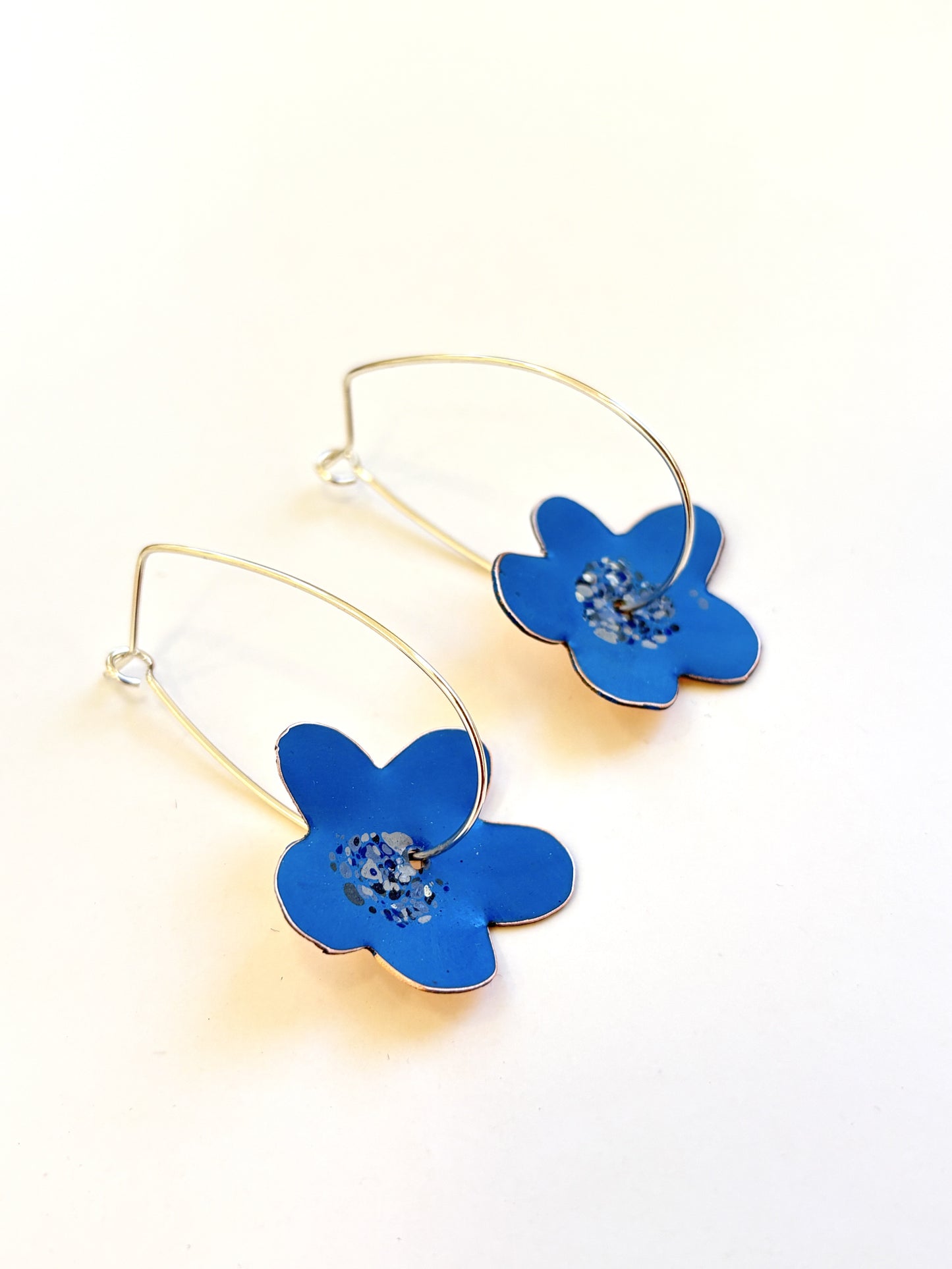 Bonnie Drop Flower Earrings - Light Blue
