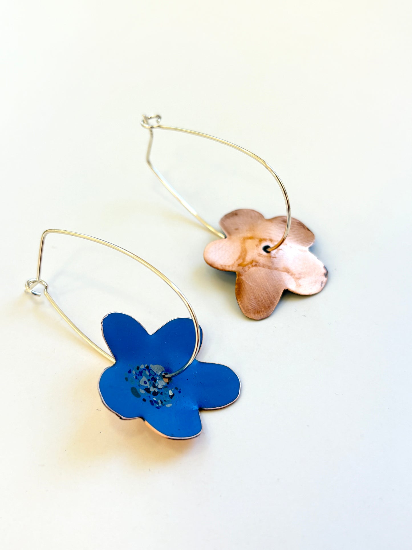 Bonnie Drop Flower Earrings - Light Blue