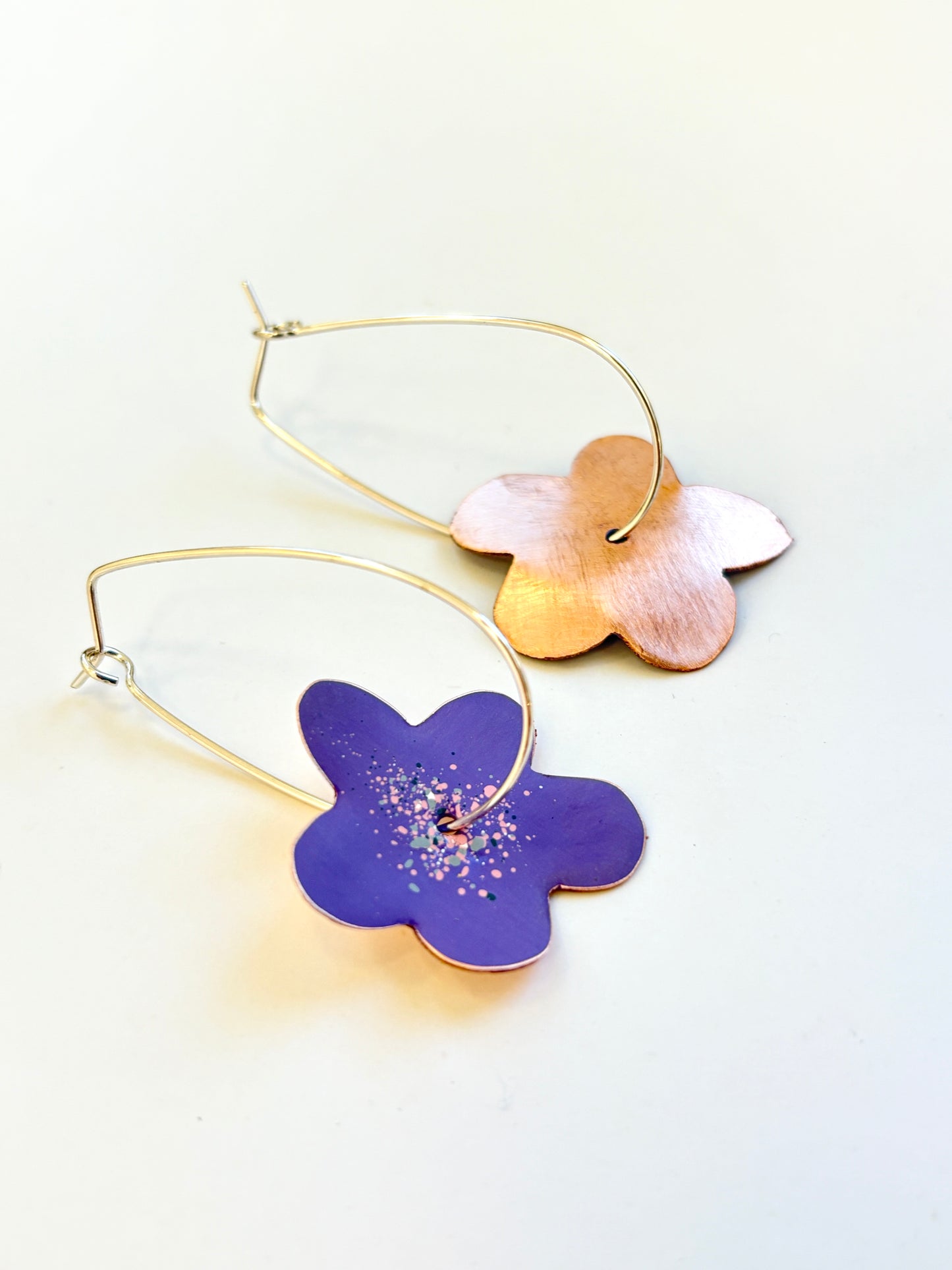 Bonnie Drop Flower Earrings - Violet