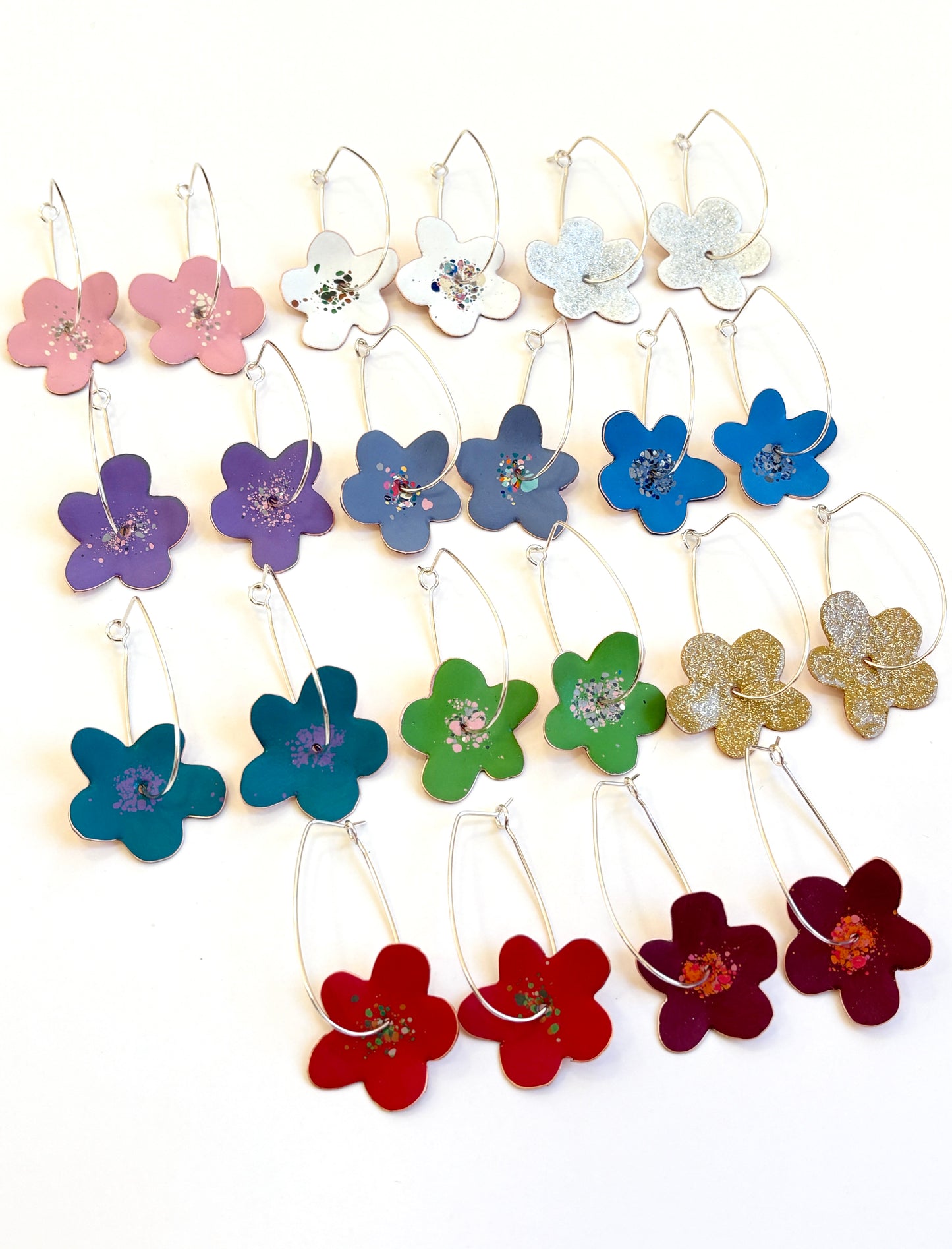 Bonnie Drop Flower Earrings - Violet