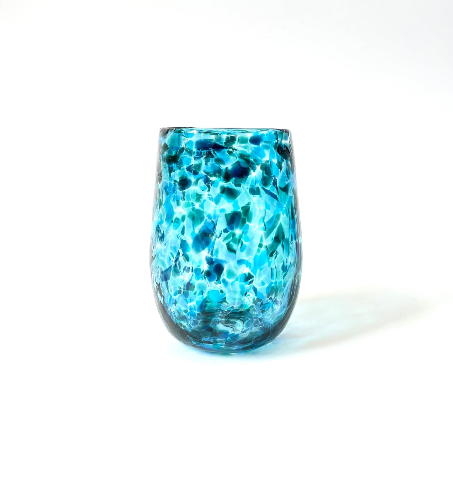 Handblown Glass Tumbler - Ocean Blue