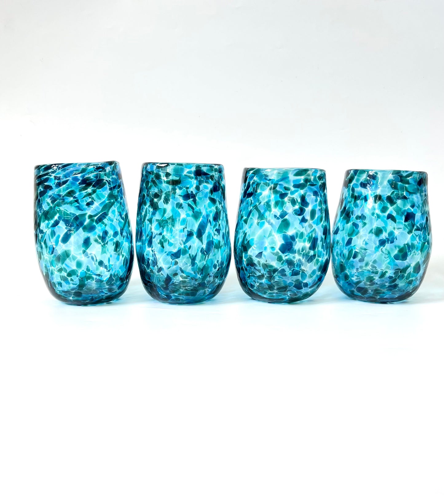 Handblown Glass Tumbler - Ocean Blue
