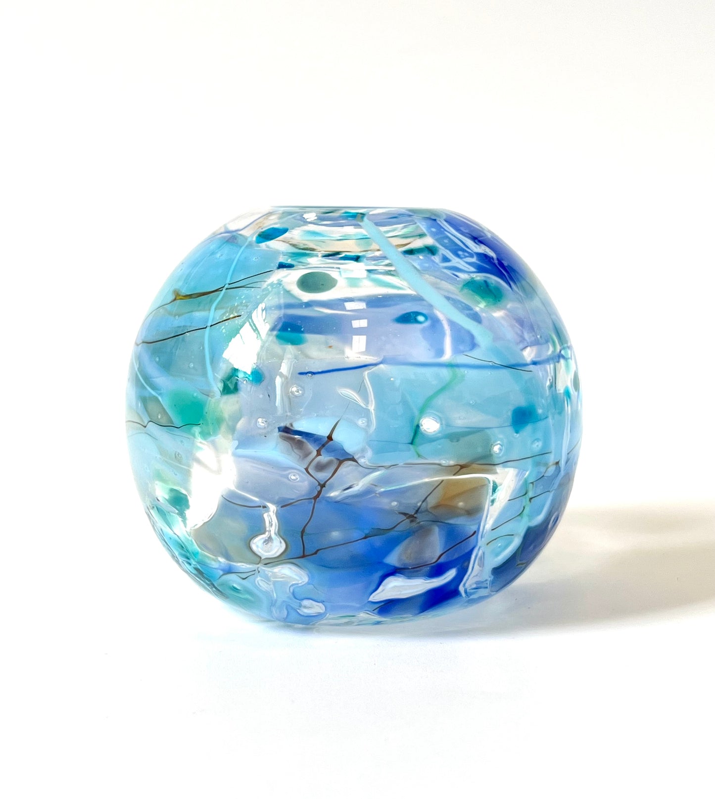 Handblown Glass Diffuser/Vase - Blue Shard