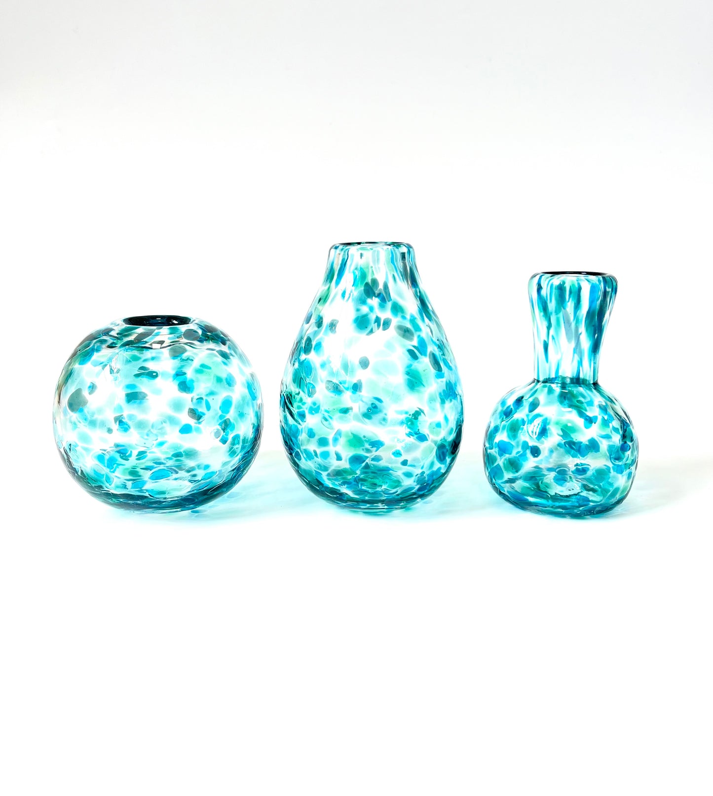 Handblown Glass Diffuser/Vase - Teal/Blue Green with 2cm Opening