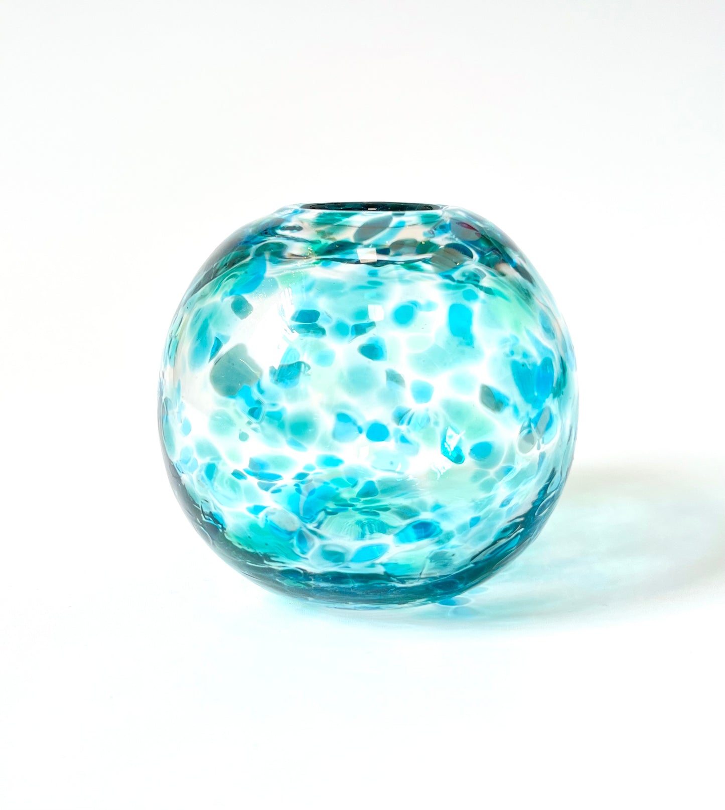 Handblown Glass Diffuser/Vase - Teal/Blue Green with 2cm Opening