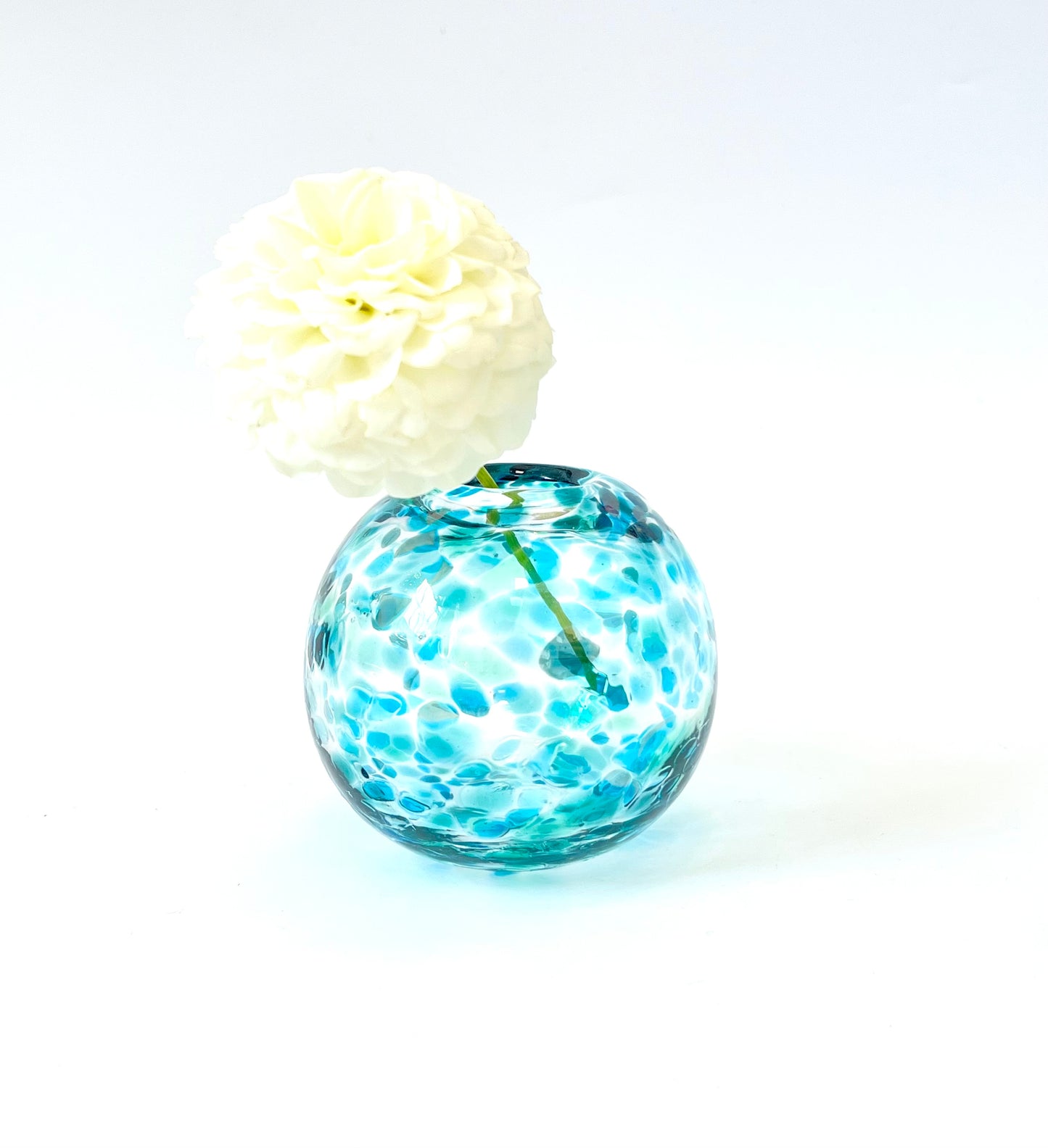 Handblown Glass Diffuser/Vase - Teal/Blue Green with 2cm Opening