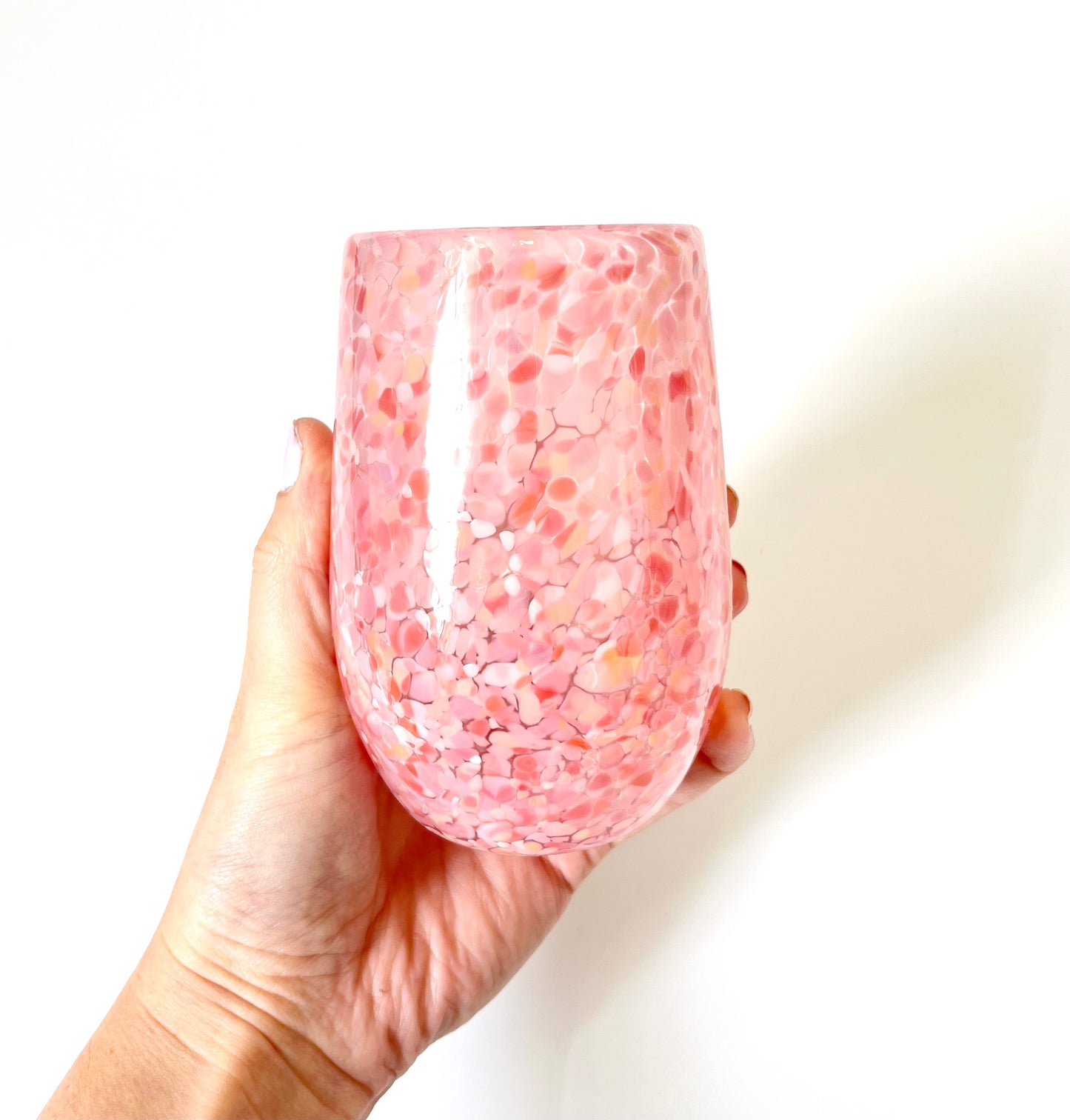 Handblown Glass Tumbler - Pink