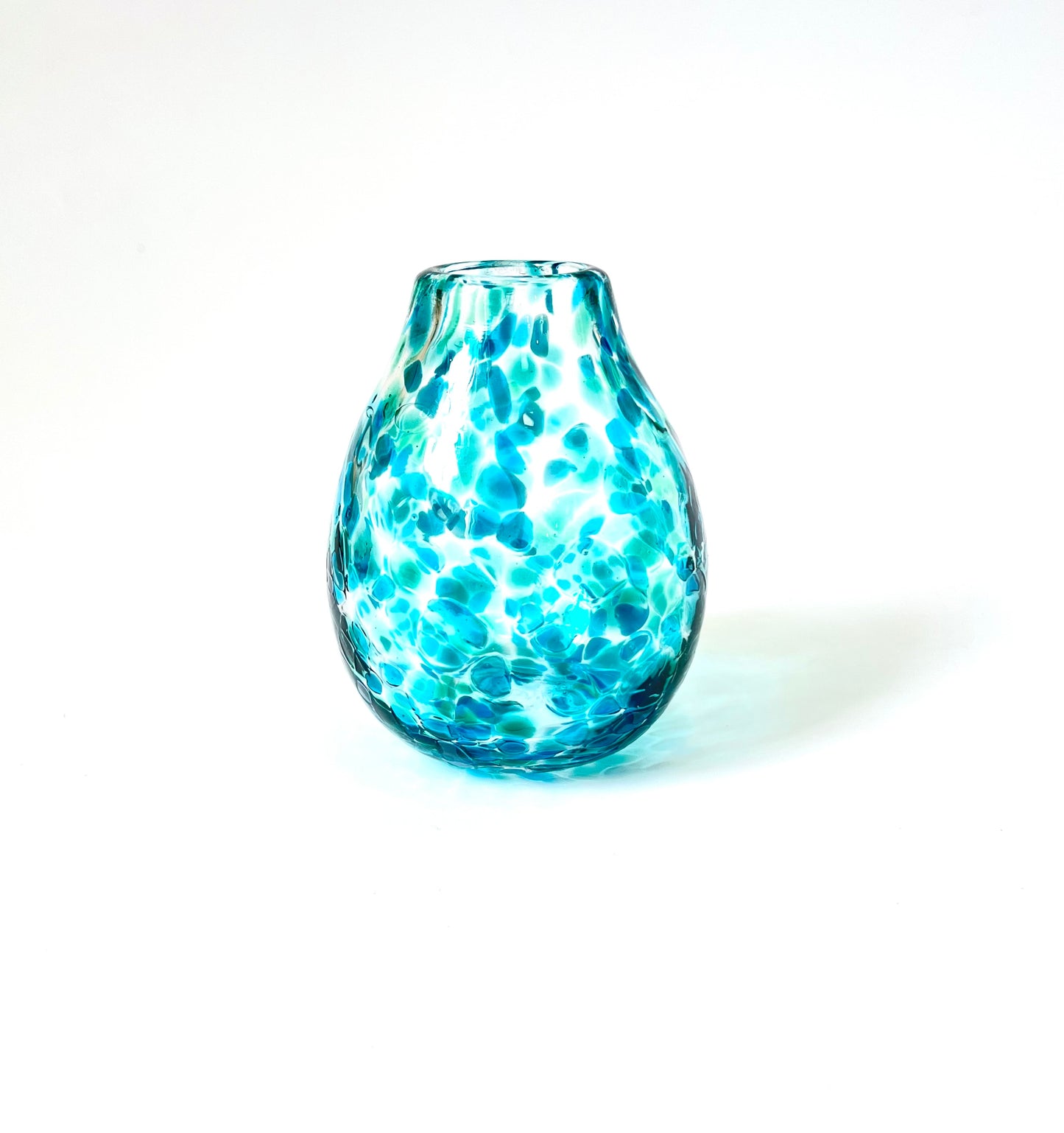 Handblown Glass Diffuser/Vase - Teal/Blue Green with 2cm Opening