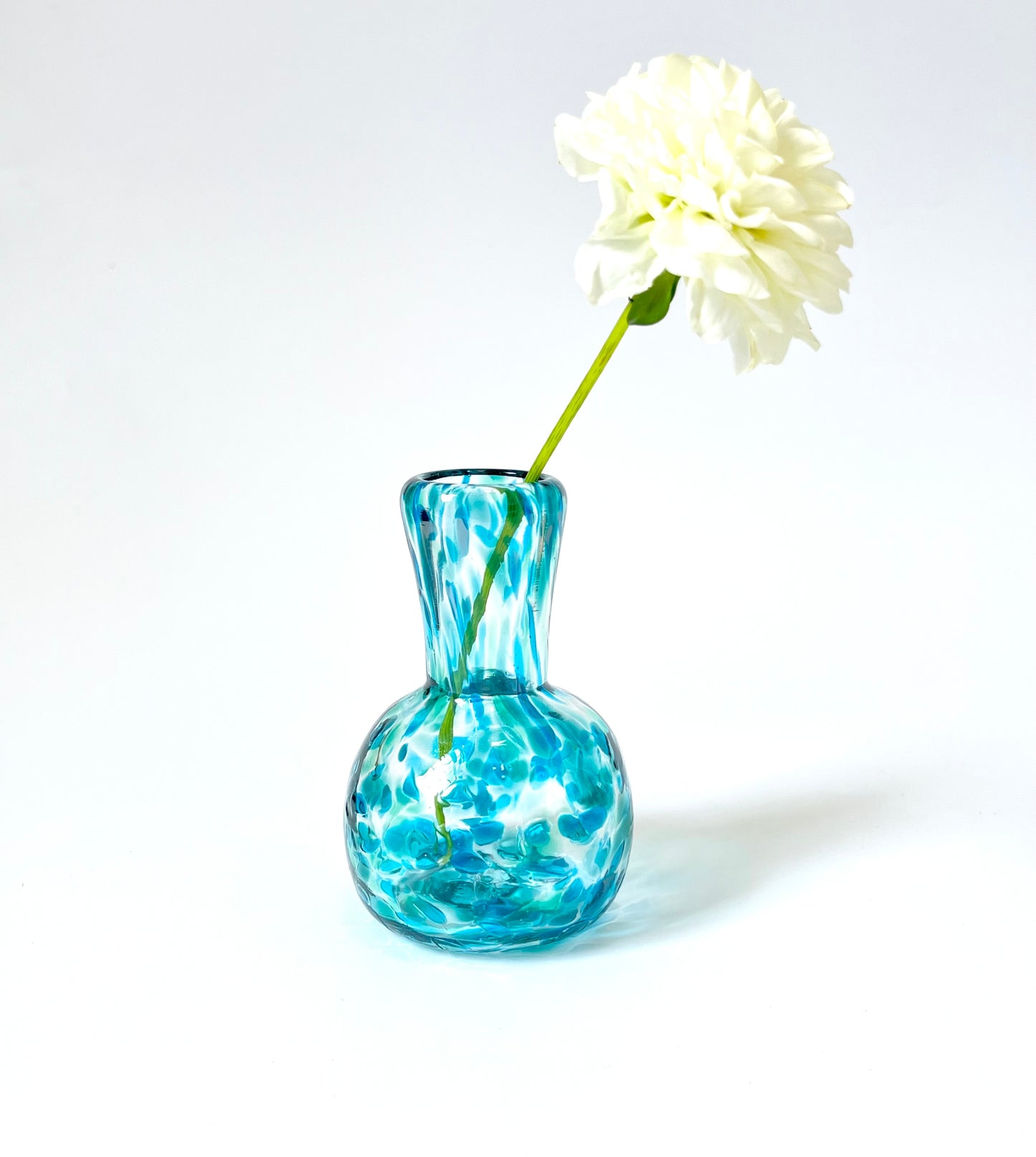 Handblown Glass Diffuser/Vase - Teal/Blue Green with 2cm Opening