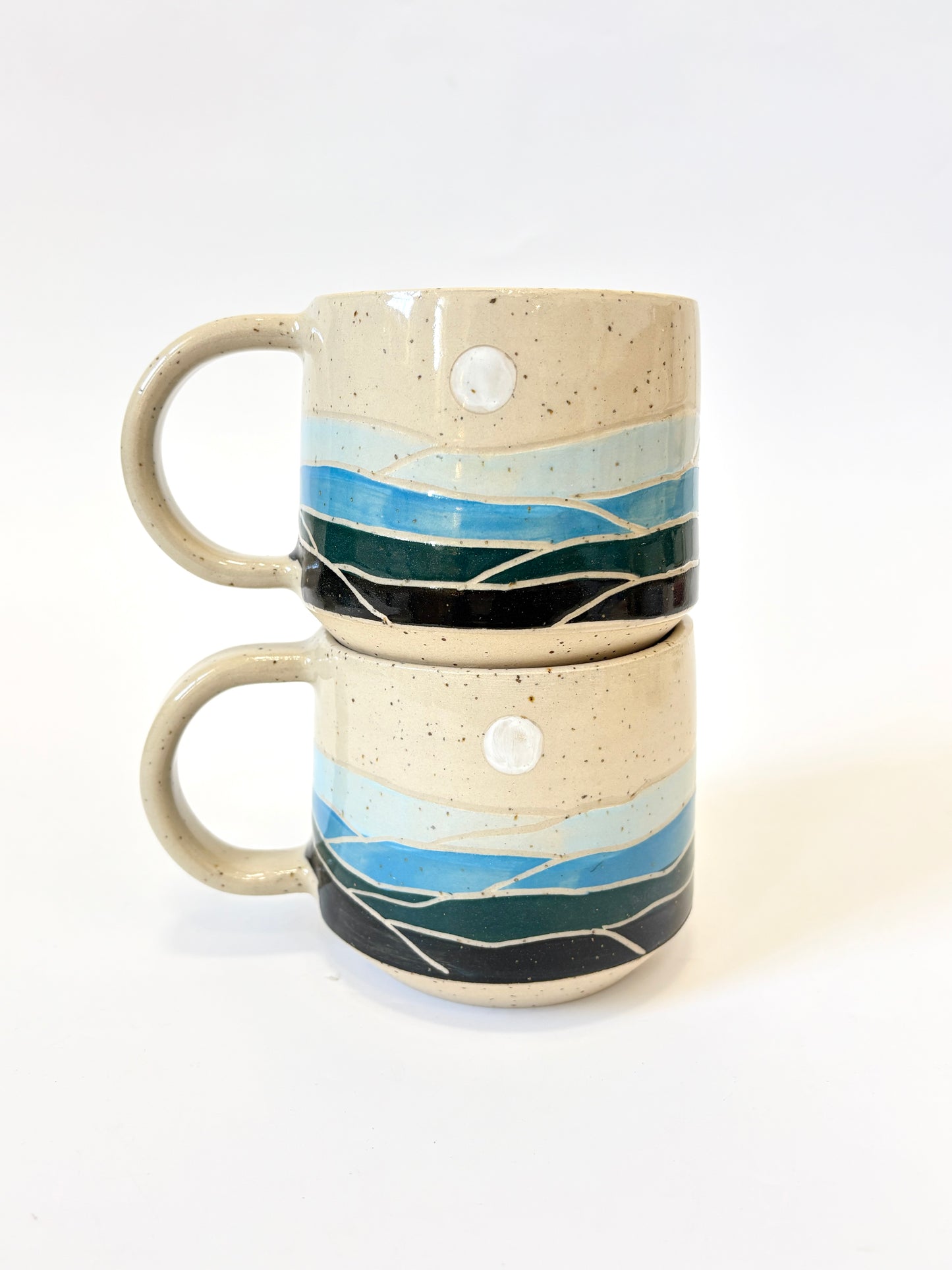 Ceramic Landscape Mug - Blue